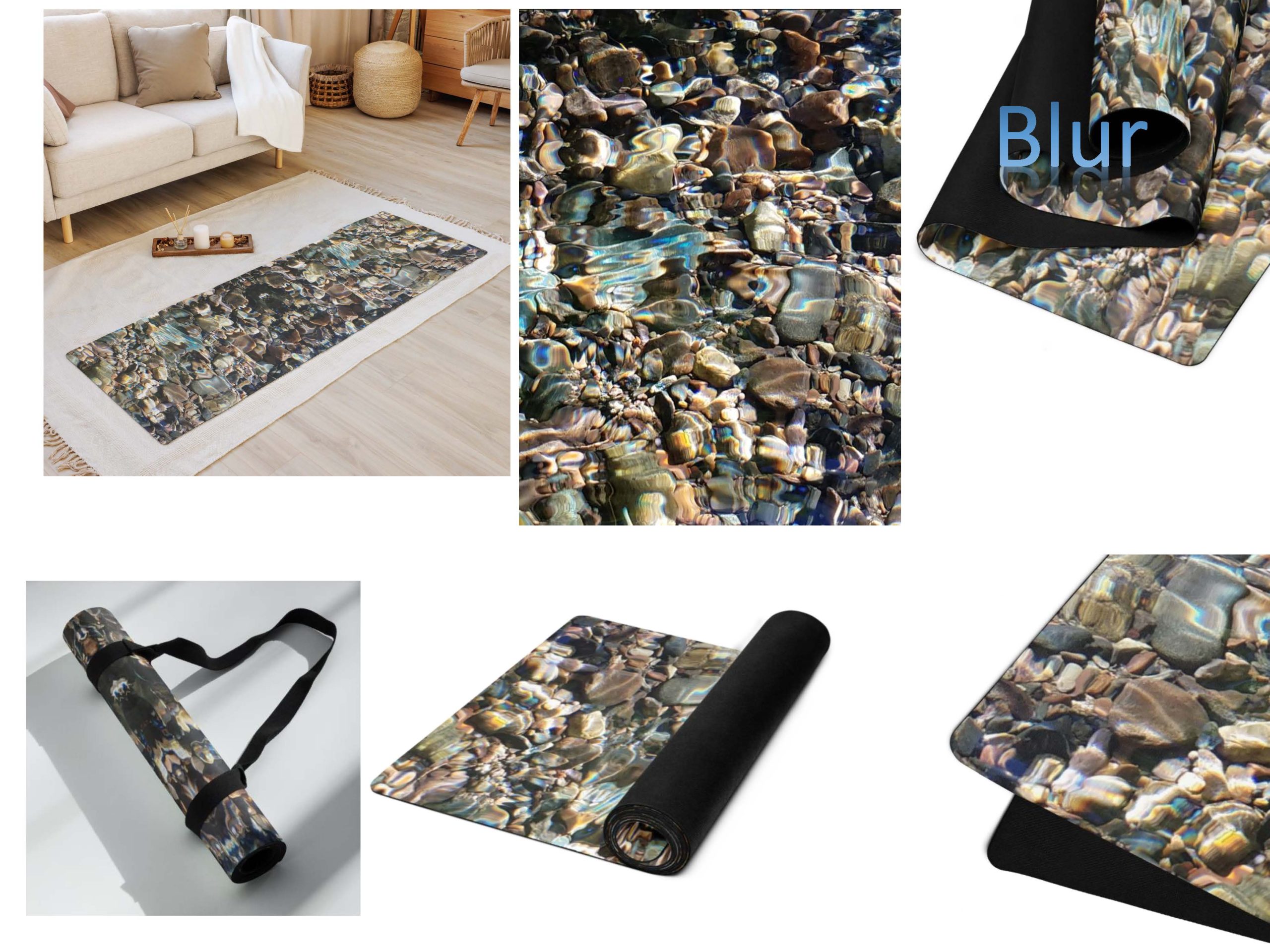 Ocean Pebble Rubber Yoga Mat — Non‑Slip Mindful Flow Mat Image Blur product thumbnail image Ocean Pebble Rubber Yoga Mat — Non‑Slip Mindful Flow Mat Image Blur product thumbnail image