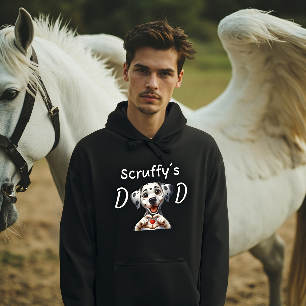 Personalized "Pet Dad" Fleece Pullover Hoodie by Roger Sampson