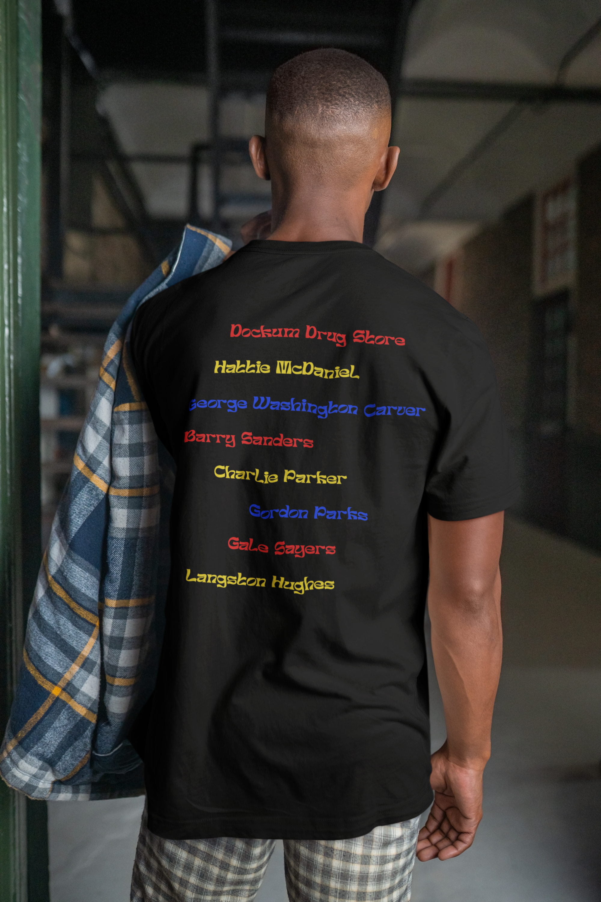 Kansas Black Leaders Tribute T-shirt — Names &amp; Landmarks Back Print product thumbnail image