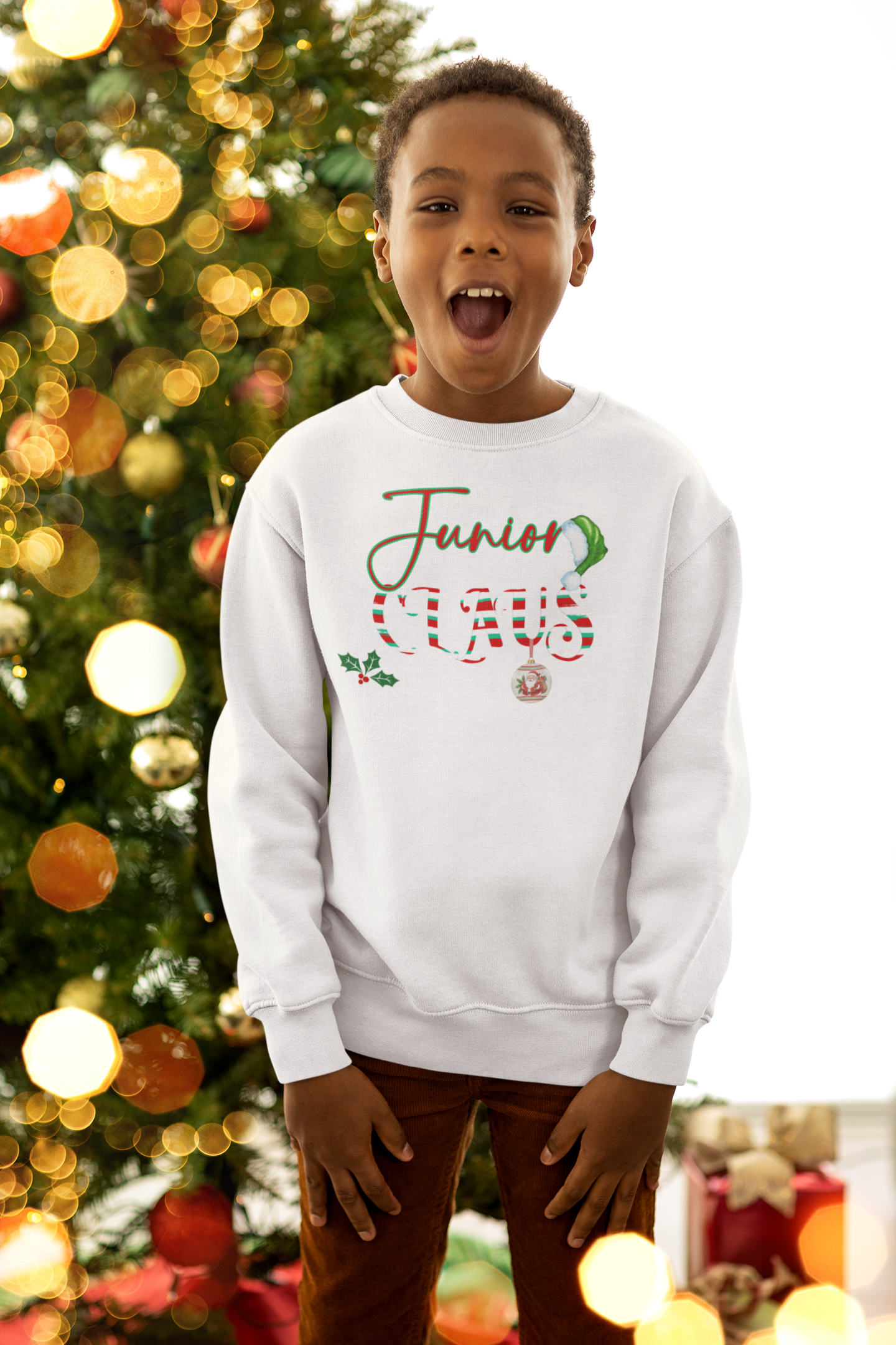 Junior Claus Youth Crewneck Sweatshirt — Cute Christmas Kids Holiday Sweatshirt Junior Claus Youth Crewneck Sweatshirt — Cute Christmas Kids Holiday Sweatshirt