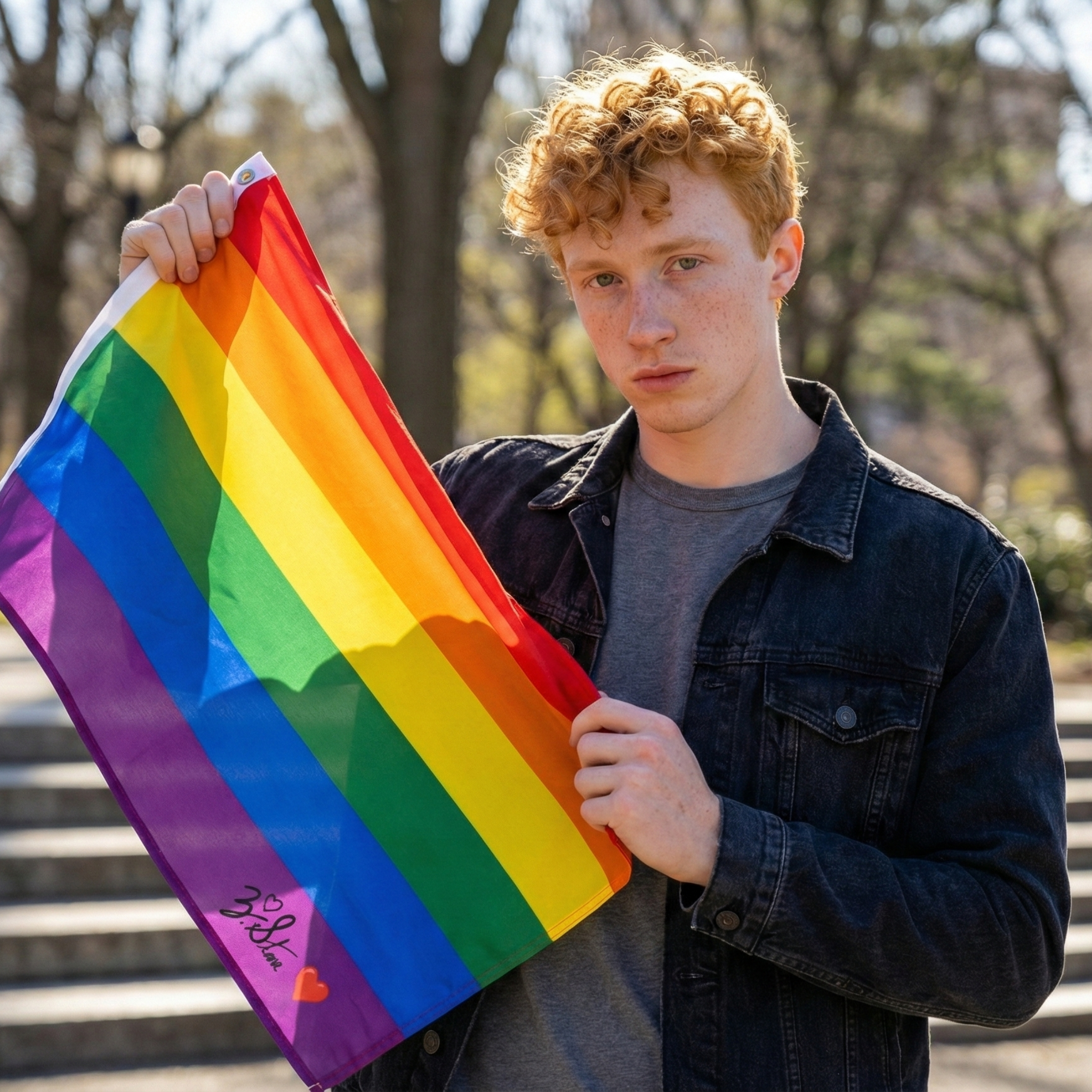 Signed Vibrant Double Sided Rainbow Pride Flag | LGBTQ+ Decor, Colorful Outdoor Banner, Celebration Home Decor, Festival Flag, Parade Decoration