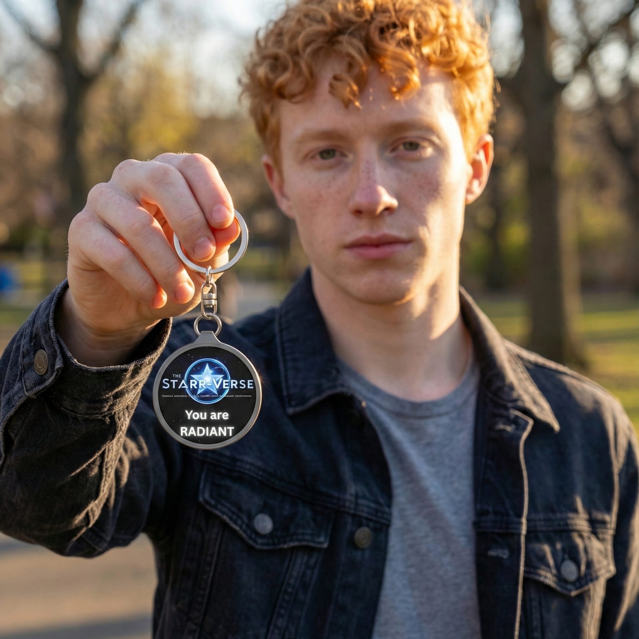 Radiant Starr-Verse Keyring Tag, Motivational Keychain, Customizable Gift, Inspiring Accessory, Unique Keepsake, Positive Affirmation