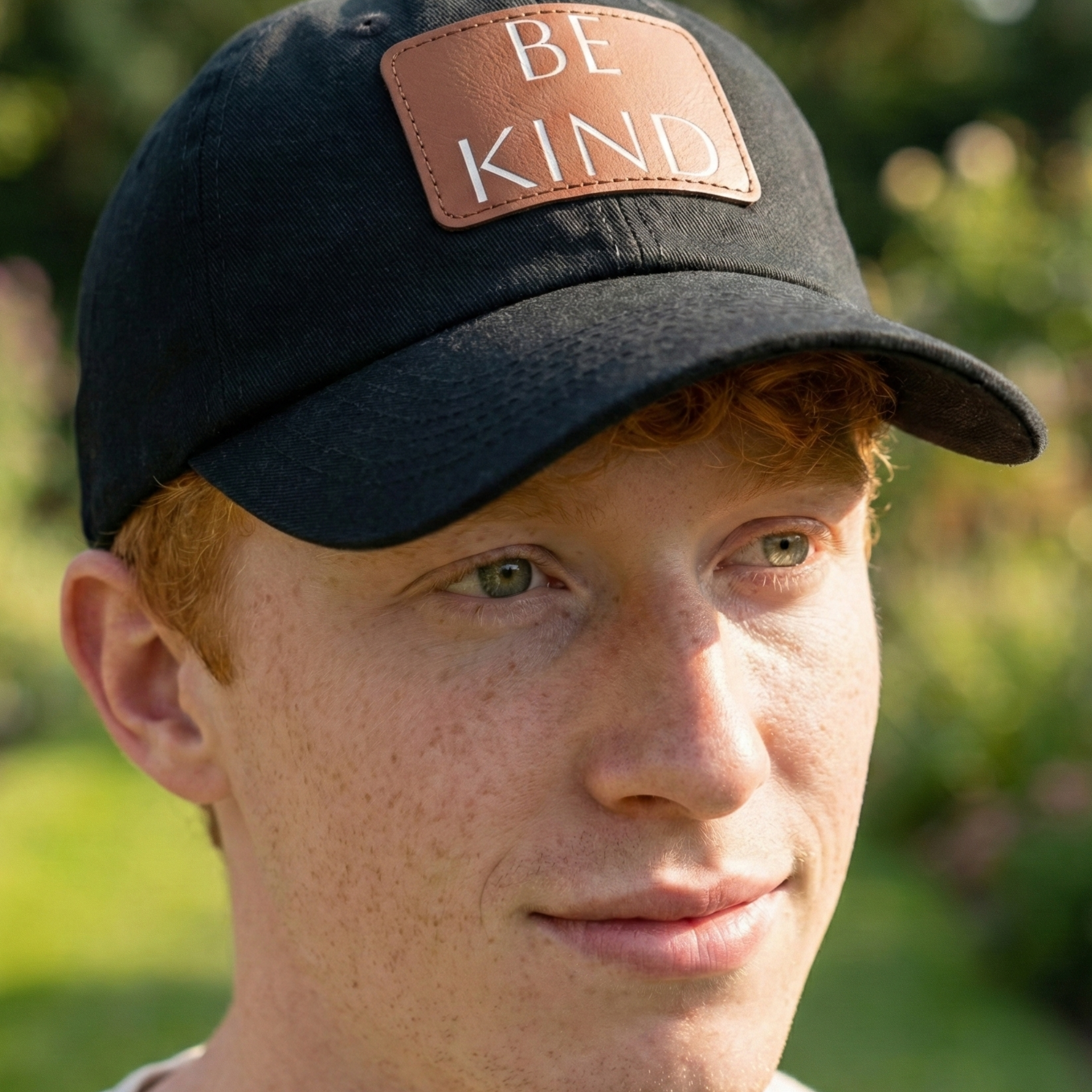 Be Kind Leather Patch Dad Hat - Casual Adjustable Cap for Positive Vibes product thumbnail image