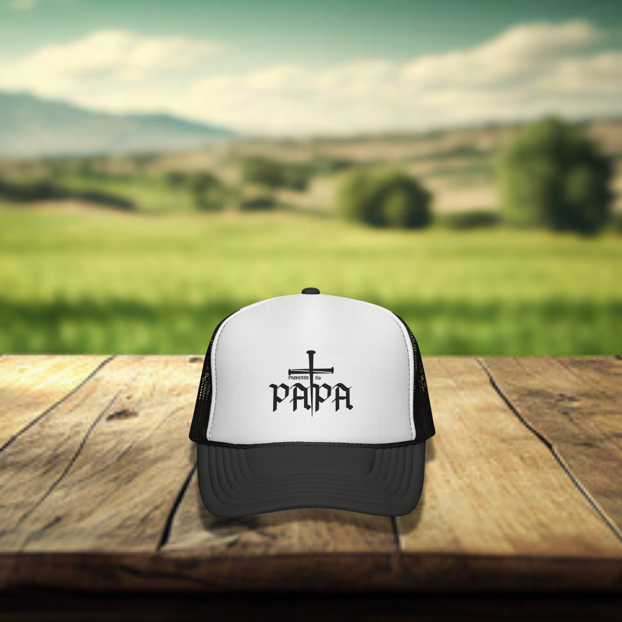 Papa cross hat PROVERBS 17:6 product thumbnail image Papa cross hat PROVERBS 17:6 product thumbnail image