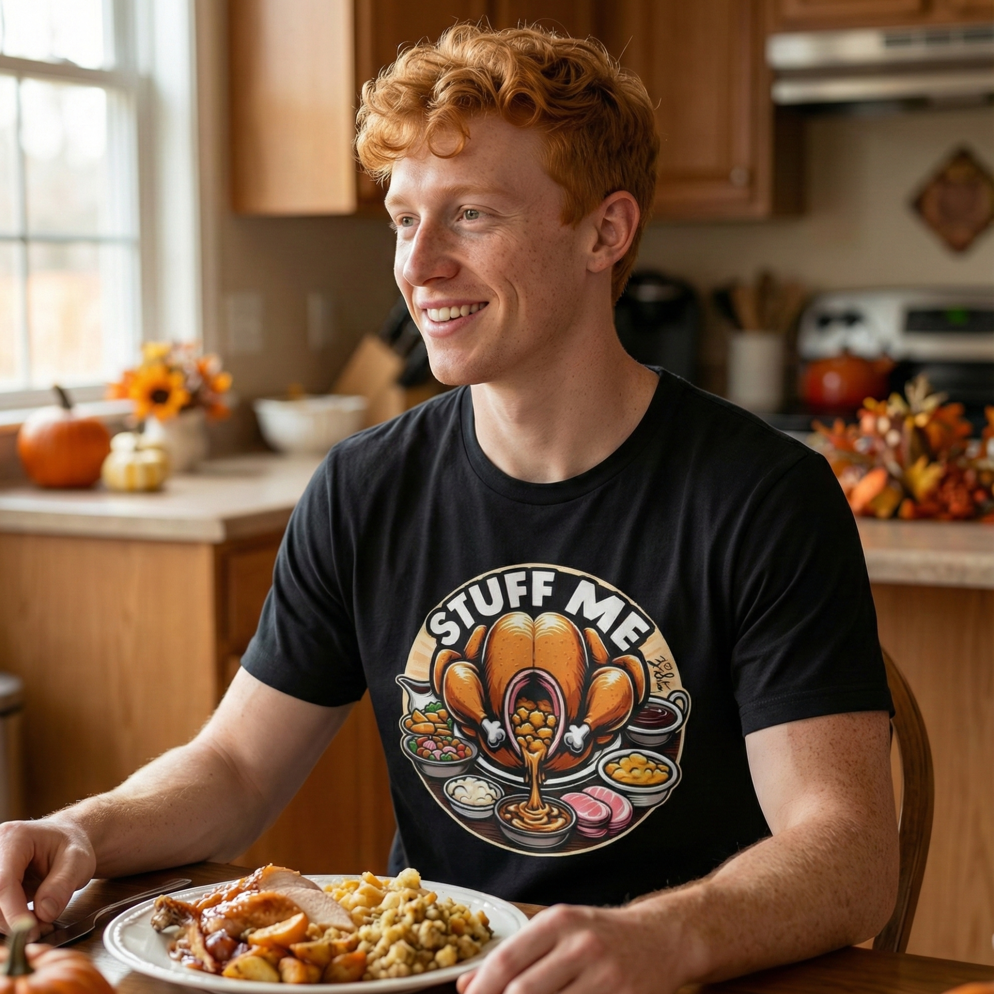 "Stuff Me" Thanksgiving Unisex Jersey Short Sleeve Tee product thumbnail image "Stuff Me" Thanksgiving Unisex Jersey Short Sleeve Tee product thumbnail image