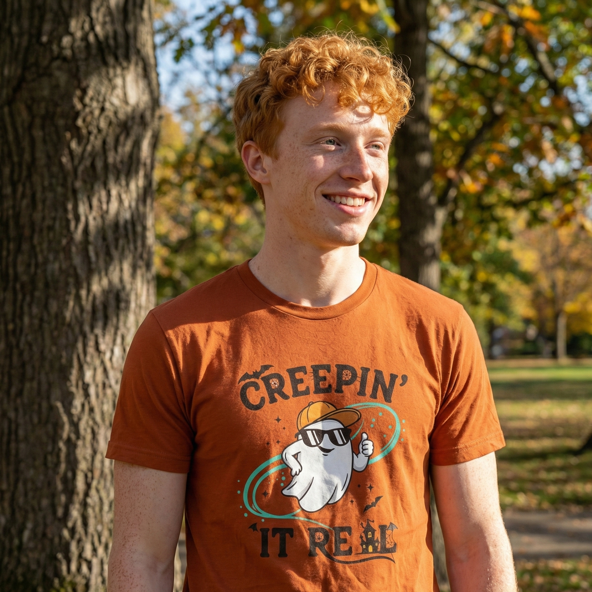 Creepin' It Real Ghost T-Shirt | Fun Halloween Tee, Unisex Graphic Shirt, Spooky Fashion, Ghost Lover Gift, Halloween Party Top product thumbnail image