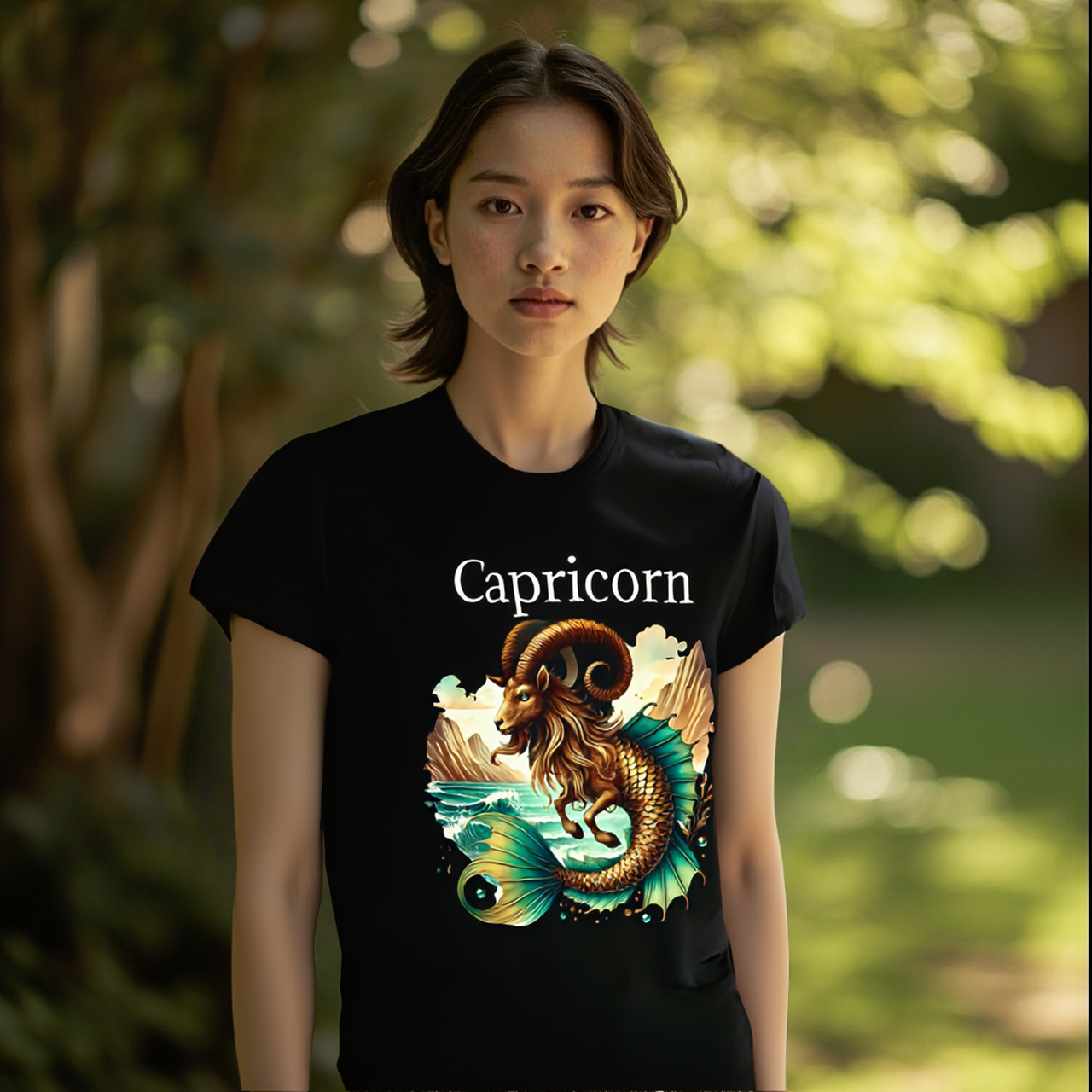 Capricorn Zodiac Tee — Astrology T-Shirt by Roger Sampson product thumbnail image Capricorn Zodiac Tee — Astrology T-Shirt by Roger Sampson product thumbnail image