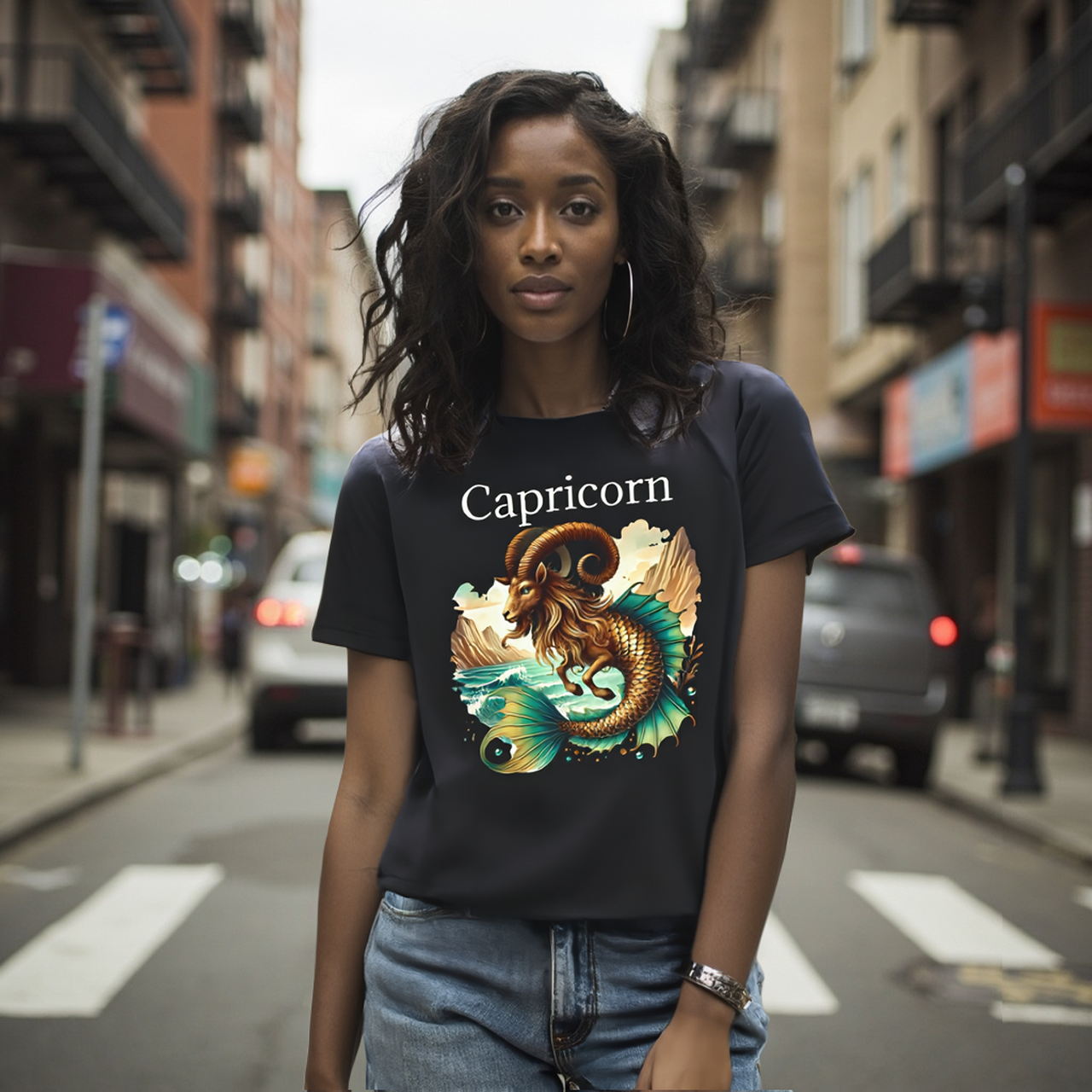 Capricorn Zodiac Tee — Astrology T-Shirt by Roger Sampson product thumbnail image Capricorn Zodiac Tee — Astrology T-Shirt by Roger Sampson product thumbnail image