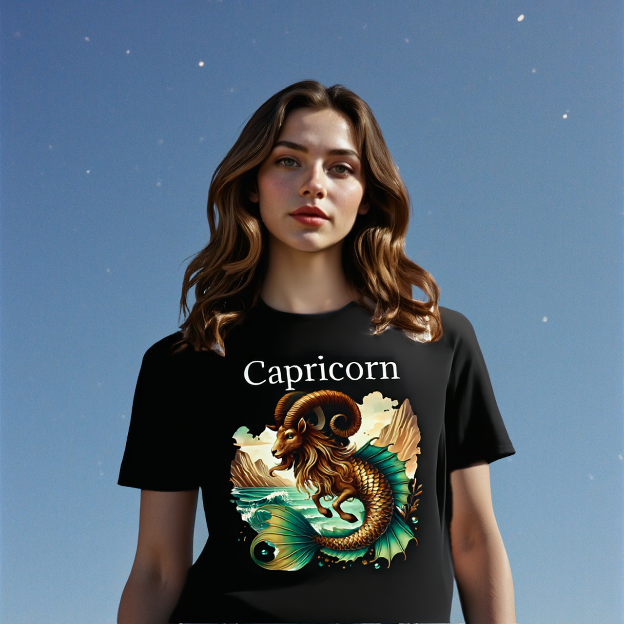 Capricorn Zodiac Tee — Astrology T-Shirt by Roger Sampson product thumbnail image Capricorn Zodiac Tee — Astrology T-Shirt by Roger Sampson product thumbnail image