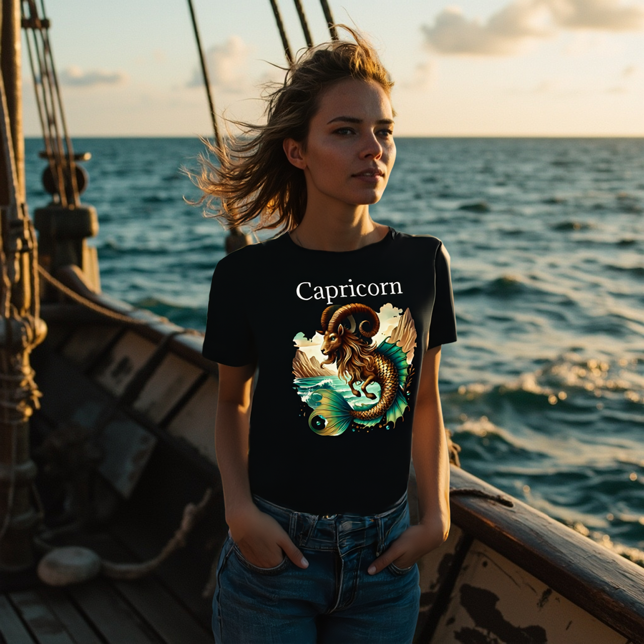 Capricorn Zodiac Tee — Astrology T-Shirt by Roger Sampson Capricorn Zodiac Tee — Astrology T-Shirt by Roger Sampson