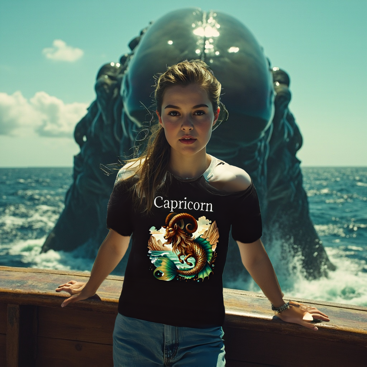 Capricorn Zodiac Tee — Astrology T-Shirt by Roger Sampson product thumbnail image Capricorn Zodiac Tee — Astrology T-Shirt by Roger Sampson product thumbnail image