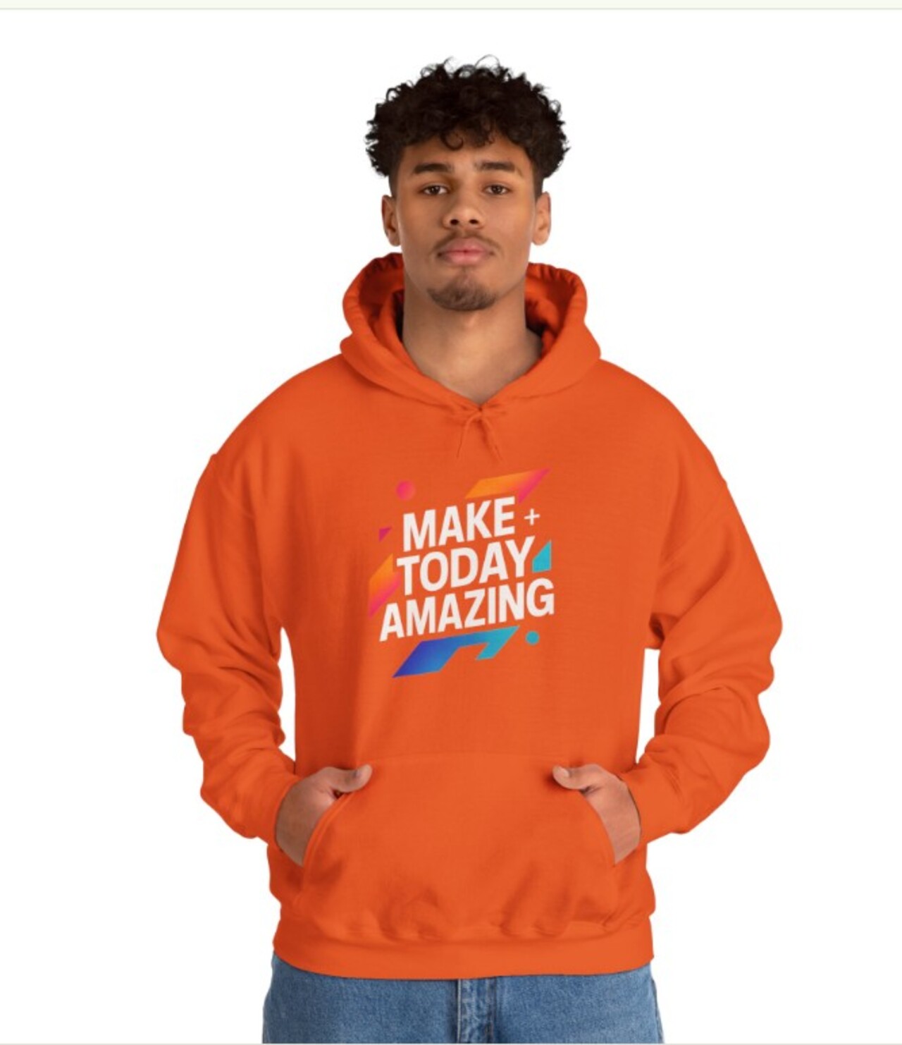 Motivational Graphic Hoodie — ‘‘Make Today Amazing’ Color-Block Design product thumbnail image