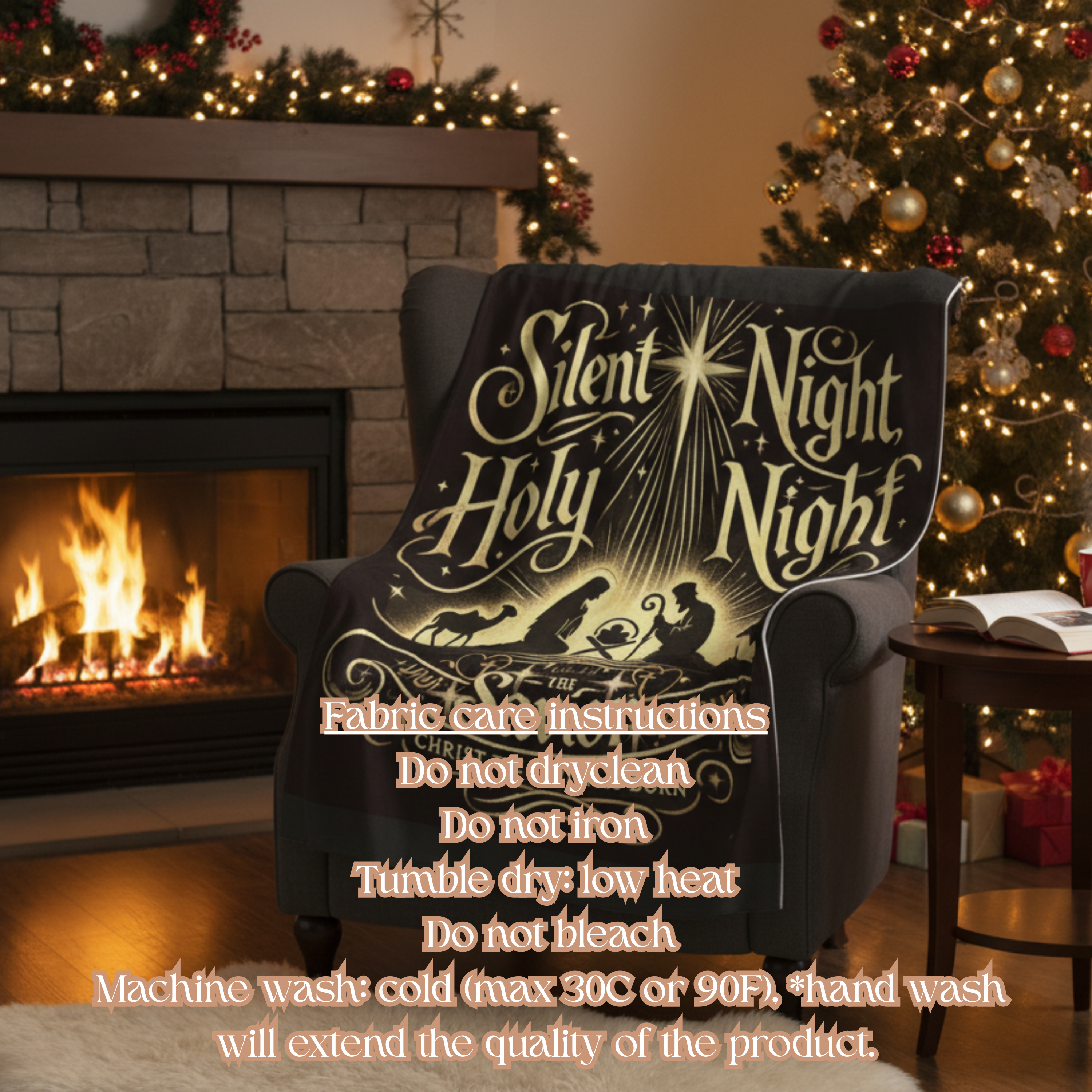 O Holy Night Yeshua Throw Blanket/ Christian Christmas Nativity Blanket/ Cozy Velveteen Plush throw product thumbnail image O Holy Night Yeshua Throw Blanket/ Christian Christmas Nativity Blanket/ Cozy Velveteen Plush throw product thumbnail image