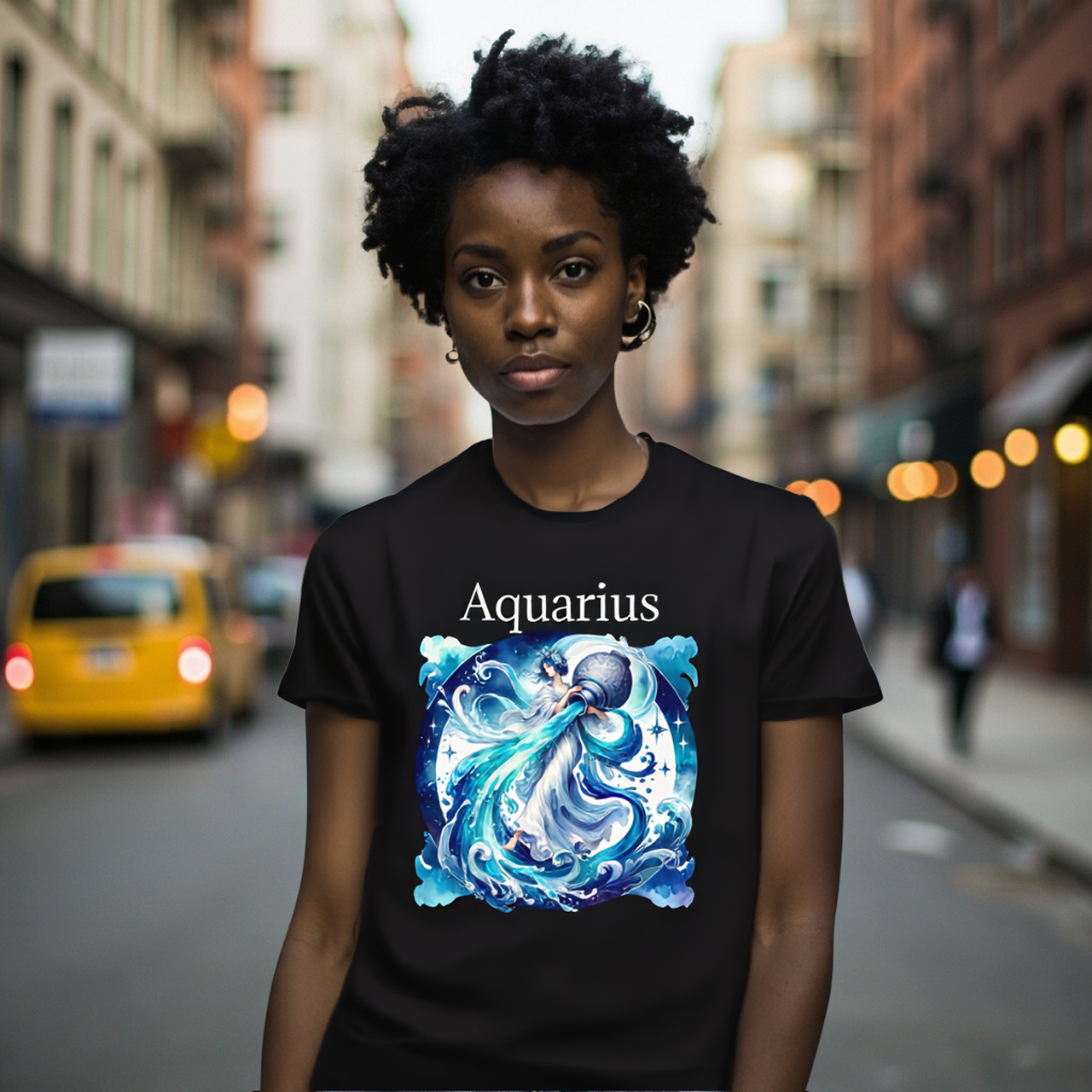 Aquarius Zodiac Tee — Astrology T-Shirt by Roger Sampson product thumbnail image
