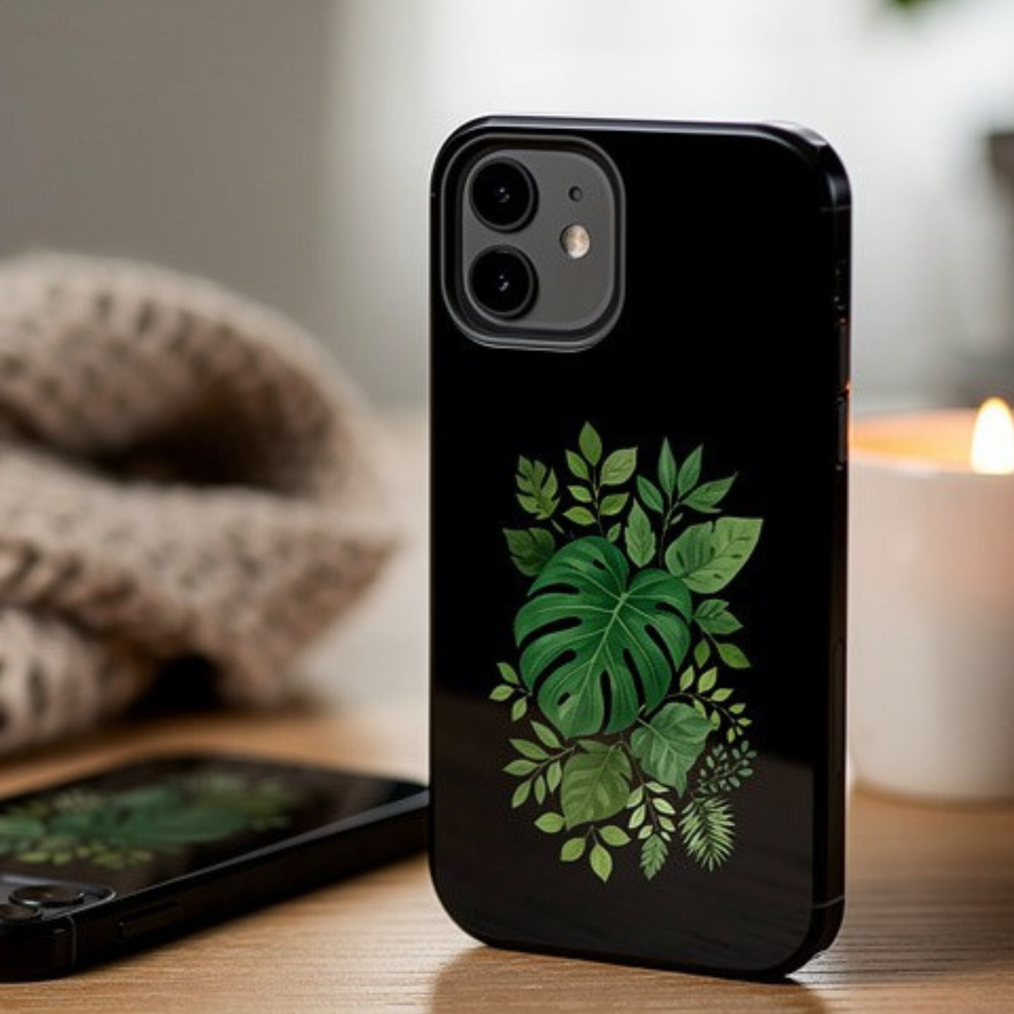 Black Botanical Phone Case