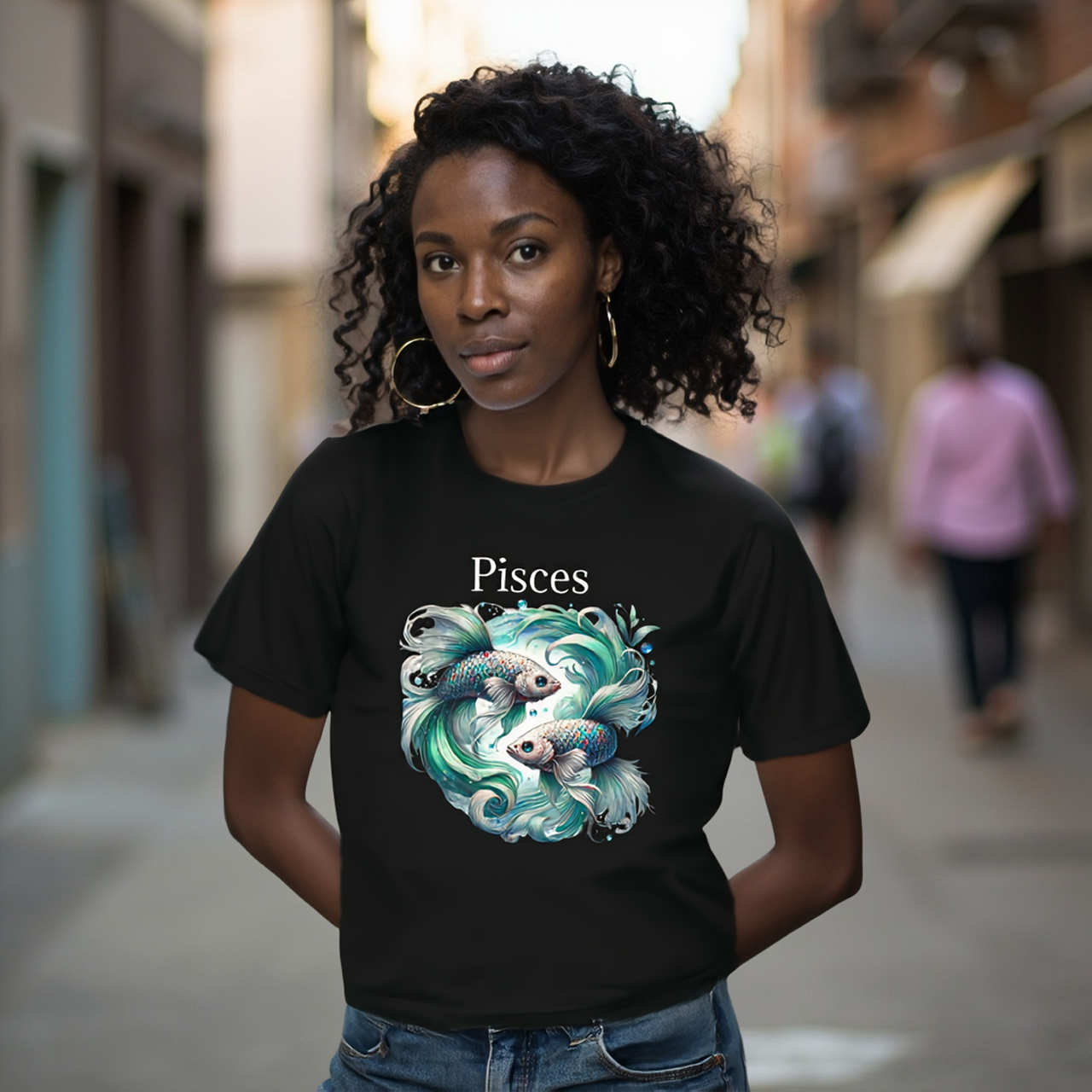 Pisces Zodiac Tee — Astrology T-Shirt by Roger Sampson product thumbnail image