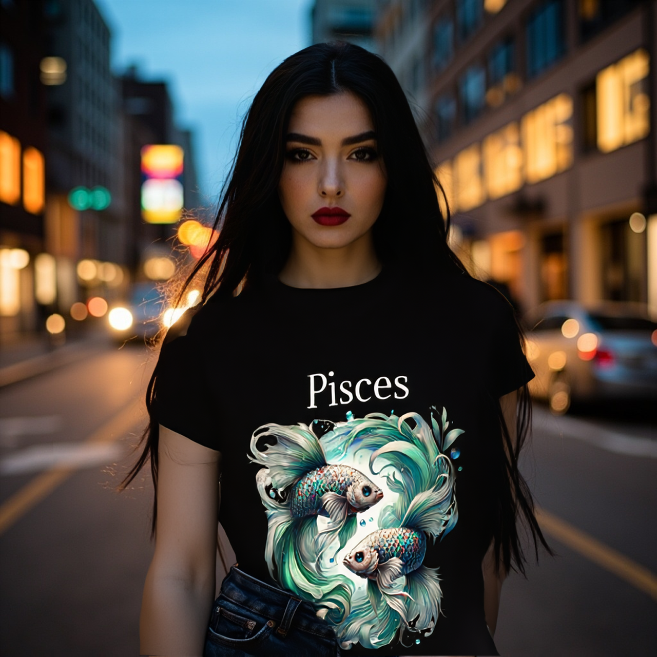Pisces Zodiac Tee — Astrology T-Shirt by Roger Sampson product thumbnail image Pisces Zodiac Tee — Astrology T-Shirt by Roger Sampson product thumbnail image