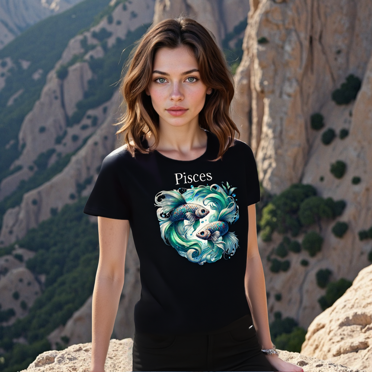 Pisces Zodiac Tee — Astrology T-Shirt by Roger Sampson product thumbnail image
