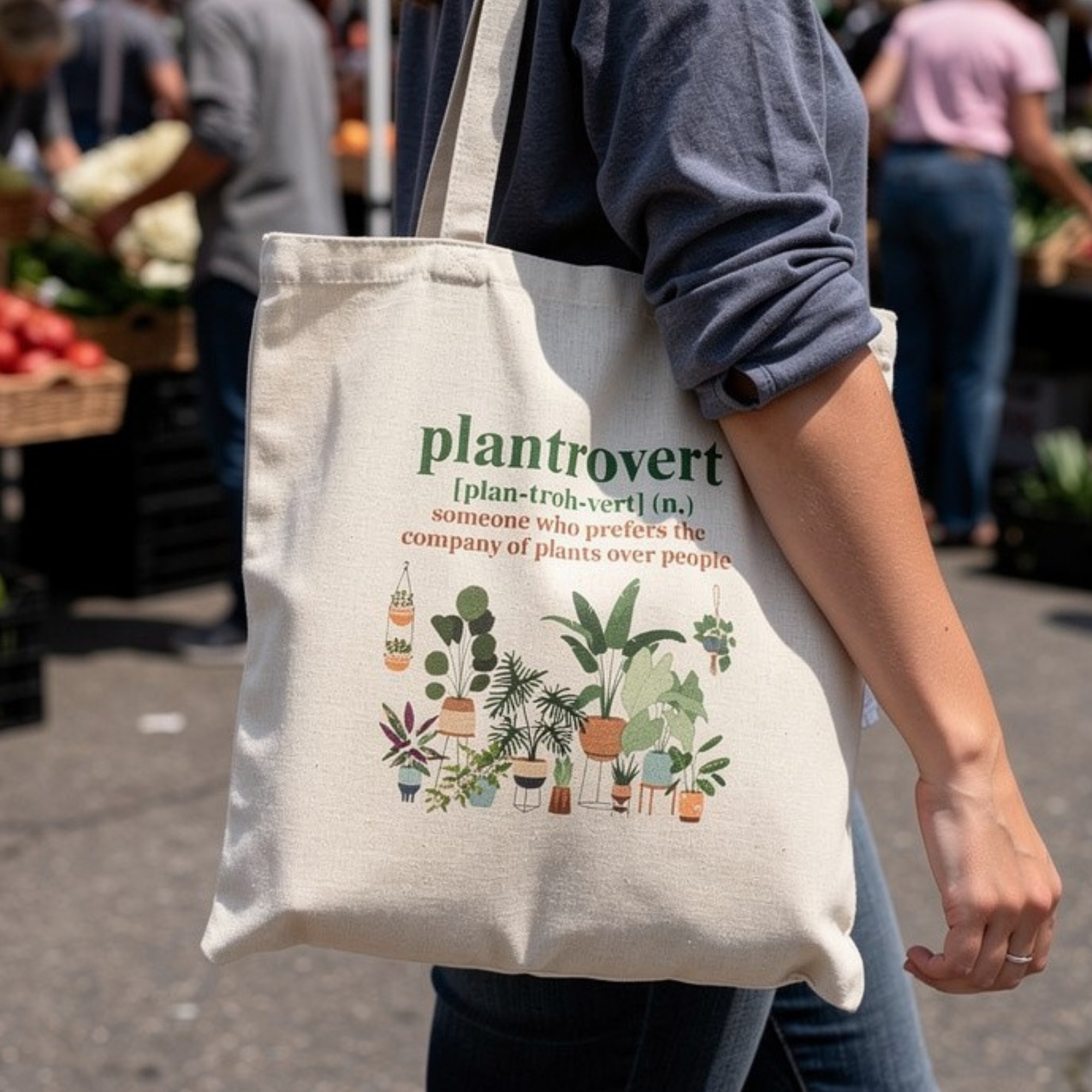 Plantrovert Tote Bag | Funny Plant Lover Gift | Reusable Shopping Bag | Plant Mom Tote | Houseplant Gift | Farmer's Market Bag product thumbnail image Plantrovert Tote Bag | Funny Plant Lover Gift | Reusable Shopping Bag | Plant Mom Tote | Houseplant Gift | Farmer's Market Bag product thumbnail image
