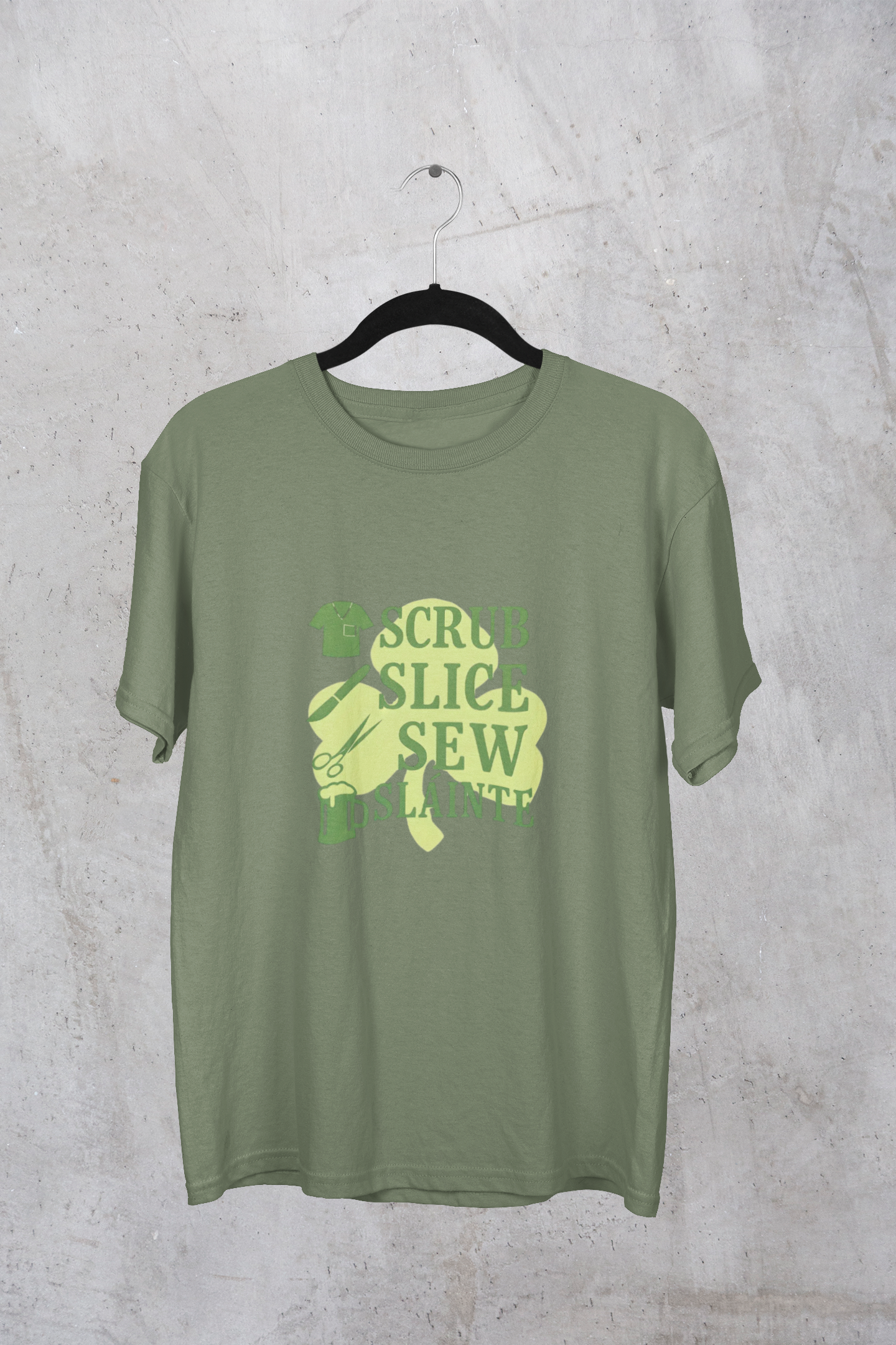 Surgeon St. Patrick's Day T-Shirt — "Scrub, Slice, Sew, Sláinte" (Luck of the Surgeon) product thumbnail image