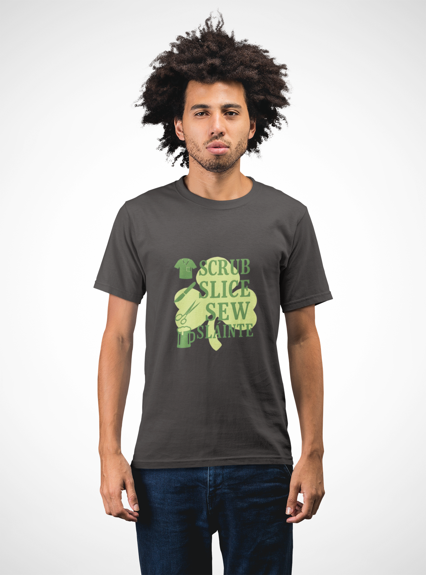 Surgeon St. Patrick's Day T-Shirt — "Scrub, Slice, Sew, Sláinte" (Luck of the Surgeon) product thumbnail image