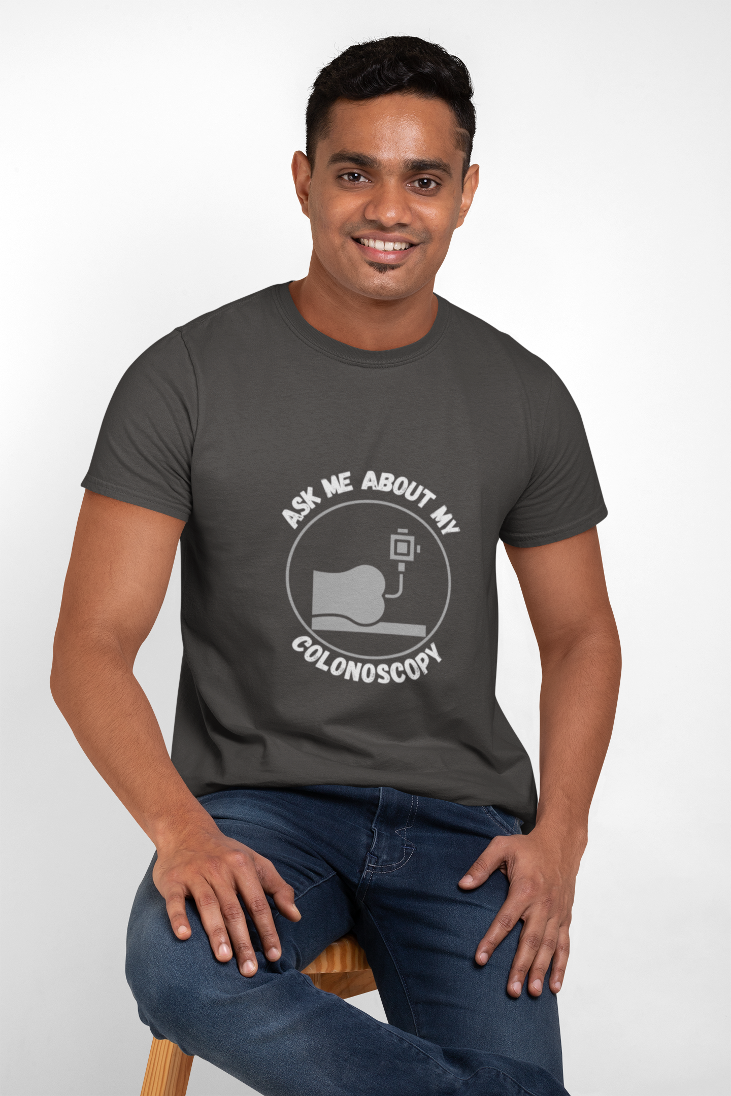 Colonoscopy Awareness T-Shirt — "Ask Me About My Colonoscopy" product thumbnail image