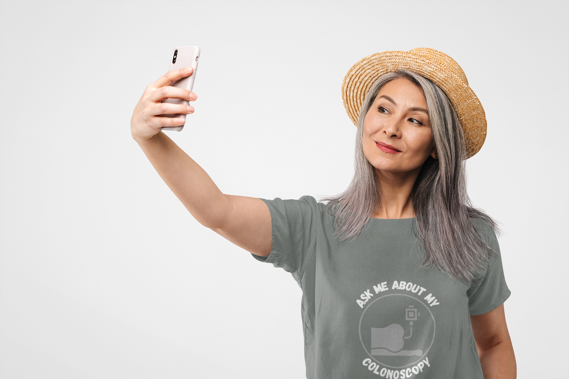 Colonoscopy Awareness T-Shirt — "Ask Me About My Colonoscopy" product thumbnail image