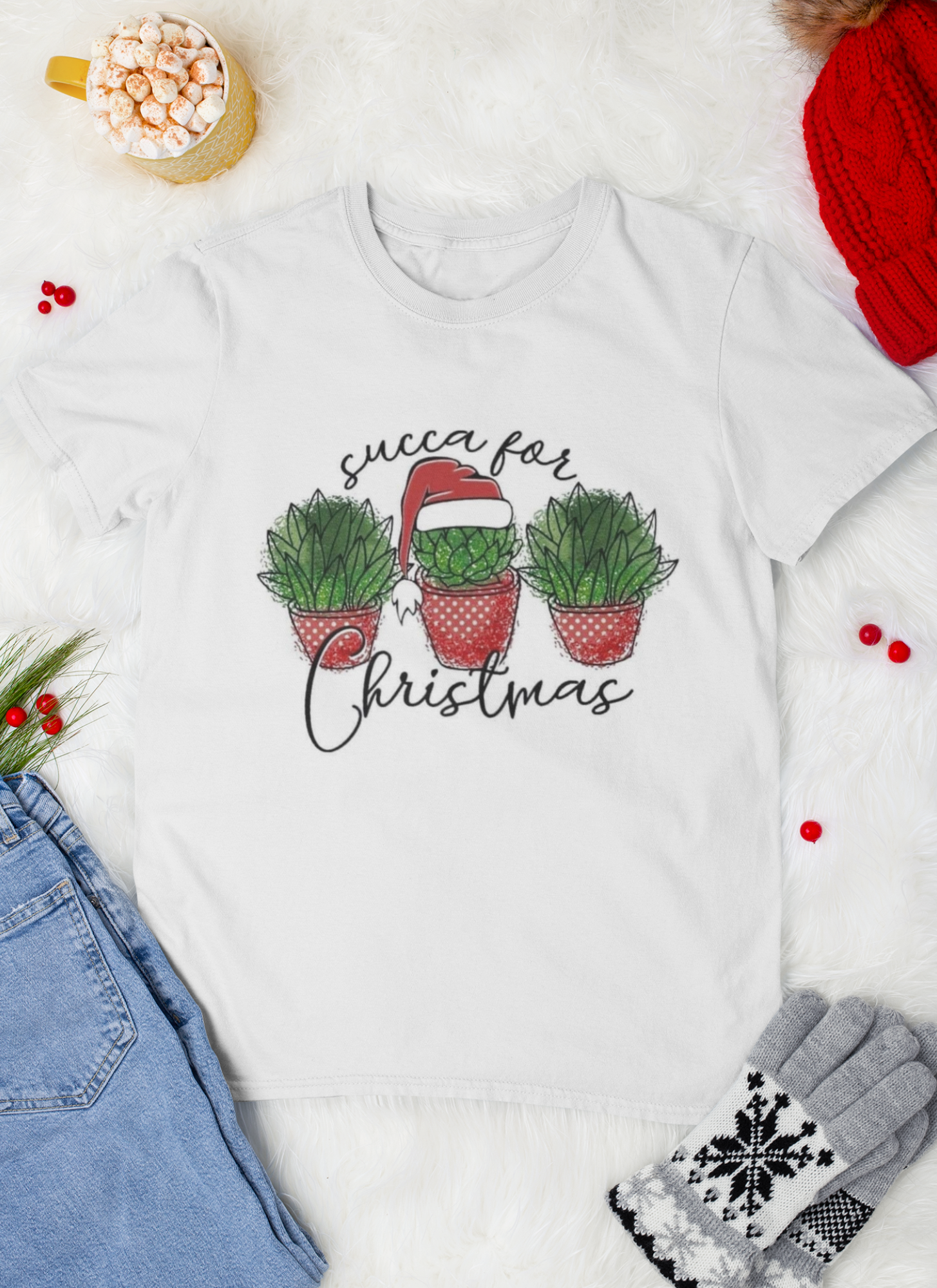 "Succa For Christmas" Succulent Holiday T-Shirt product thumbnail image "Succa For Christmas" Succulent Holiday T-Shirt product thumbnail image