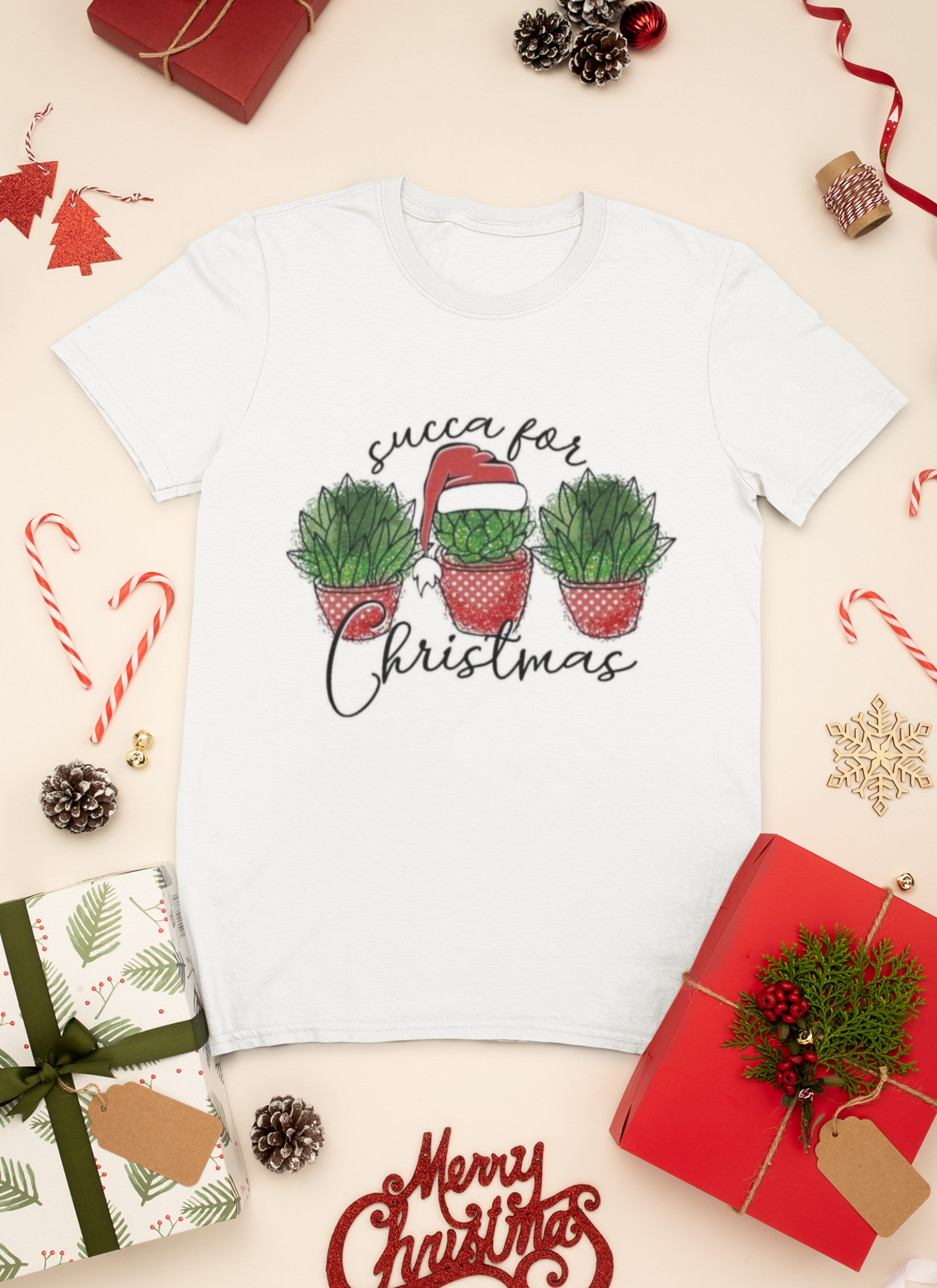 "Succa For Christmas" Succulent Holiday T-Shirt product thumbnail image