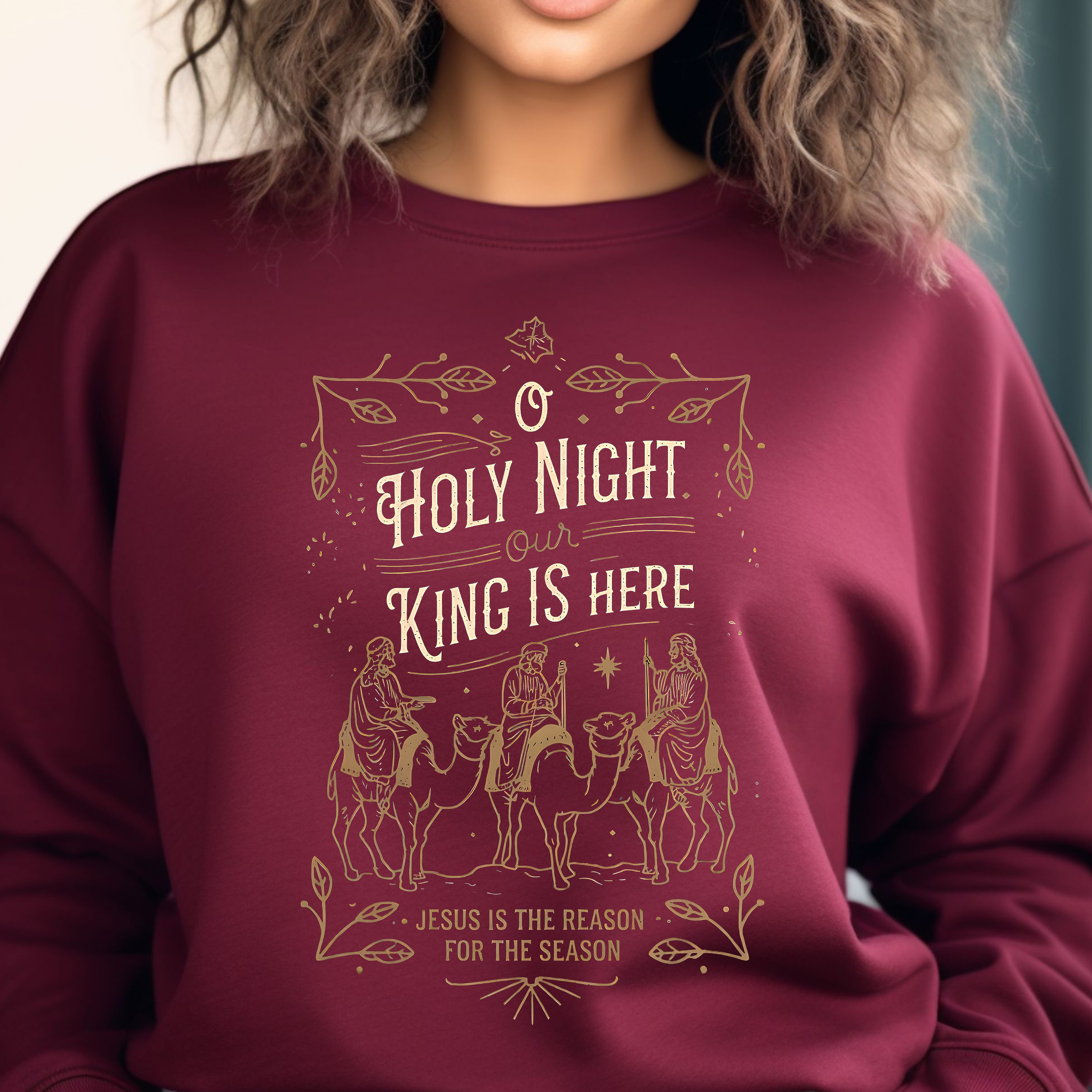 O Holy Night - Christmas Sweatshirt product thumbnail image O Holy Night - Christmas Sweatshirt product thumbnail image