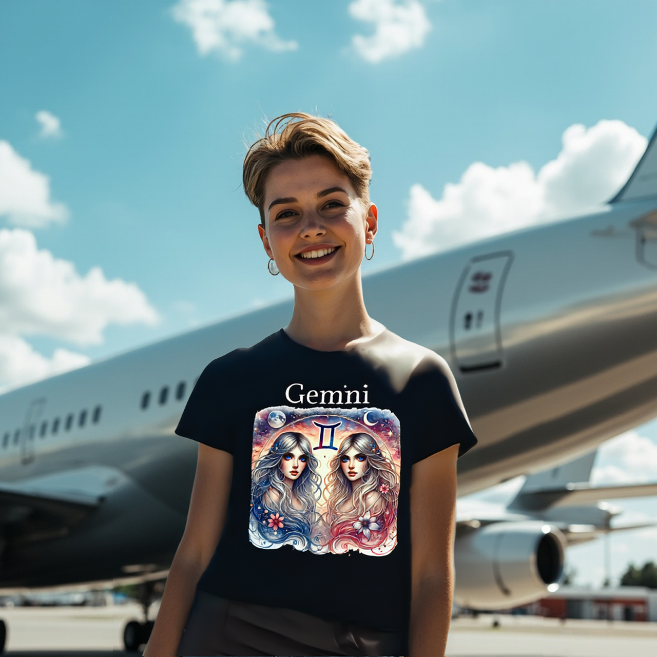 Gemini Zodiac Tee — Astrology T-Shirt by Roger Sampson product thumbnail image