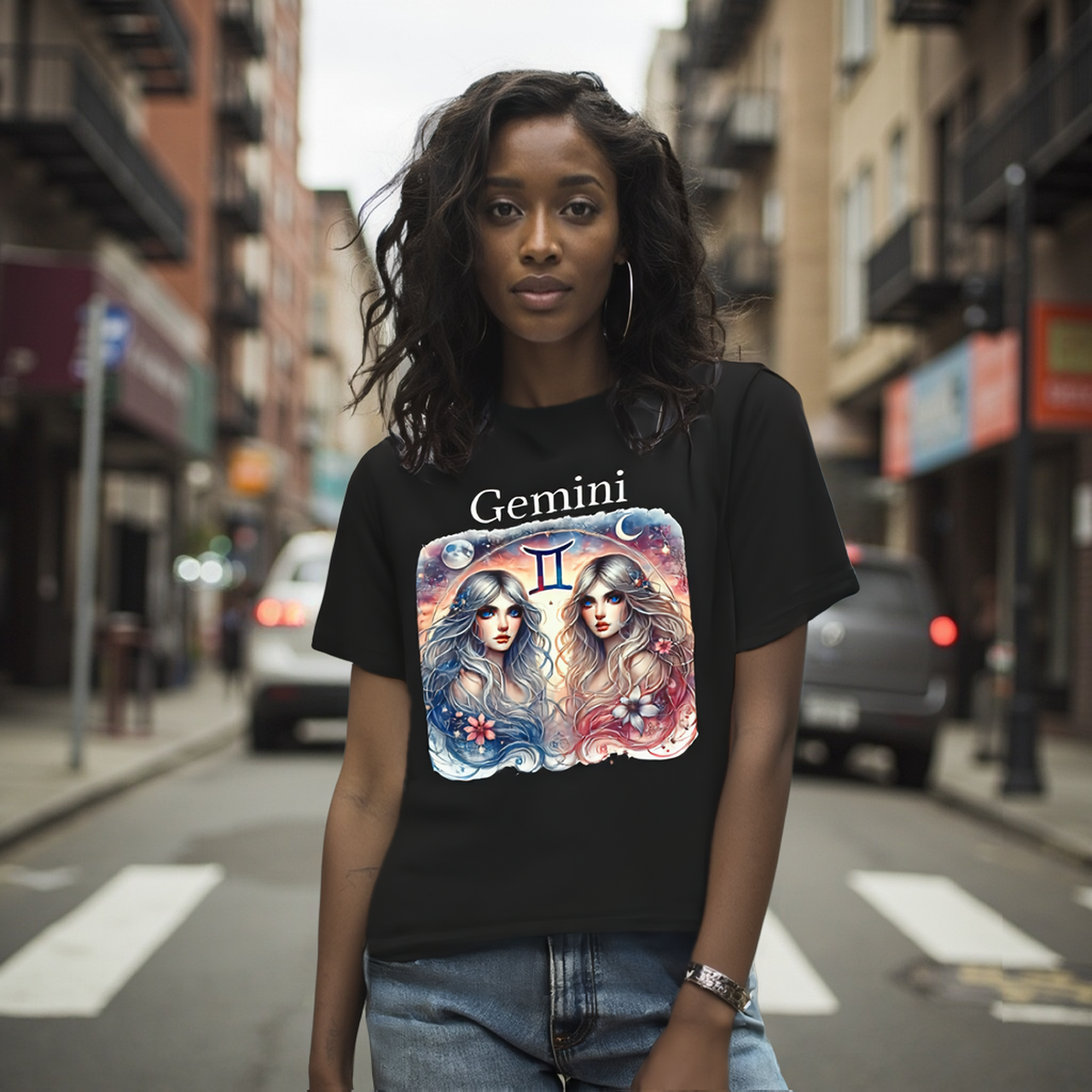 Gemini Zodiac Tee — Astrology T-Shirt by Roger Sampson product thumbnail image