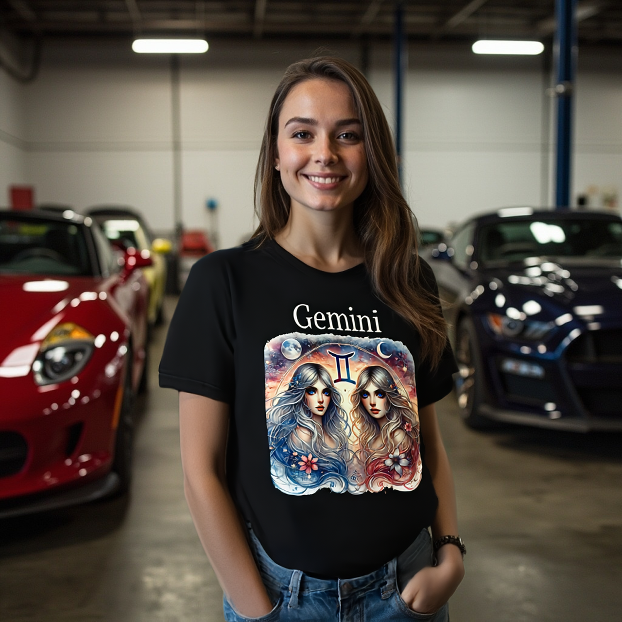 Gemini Zodiac Tee — Astrology T-Shirt by Roger Sampson product thumbnail image