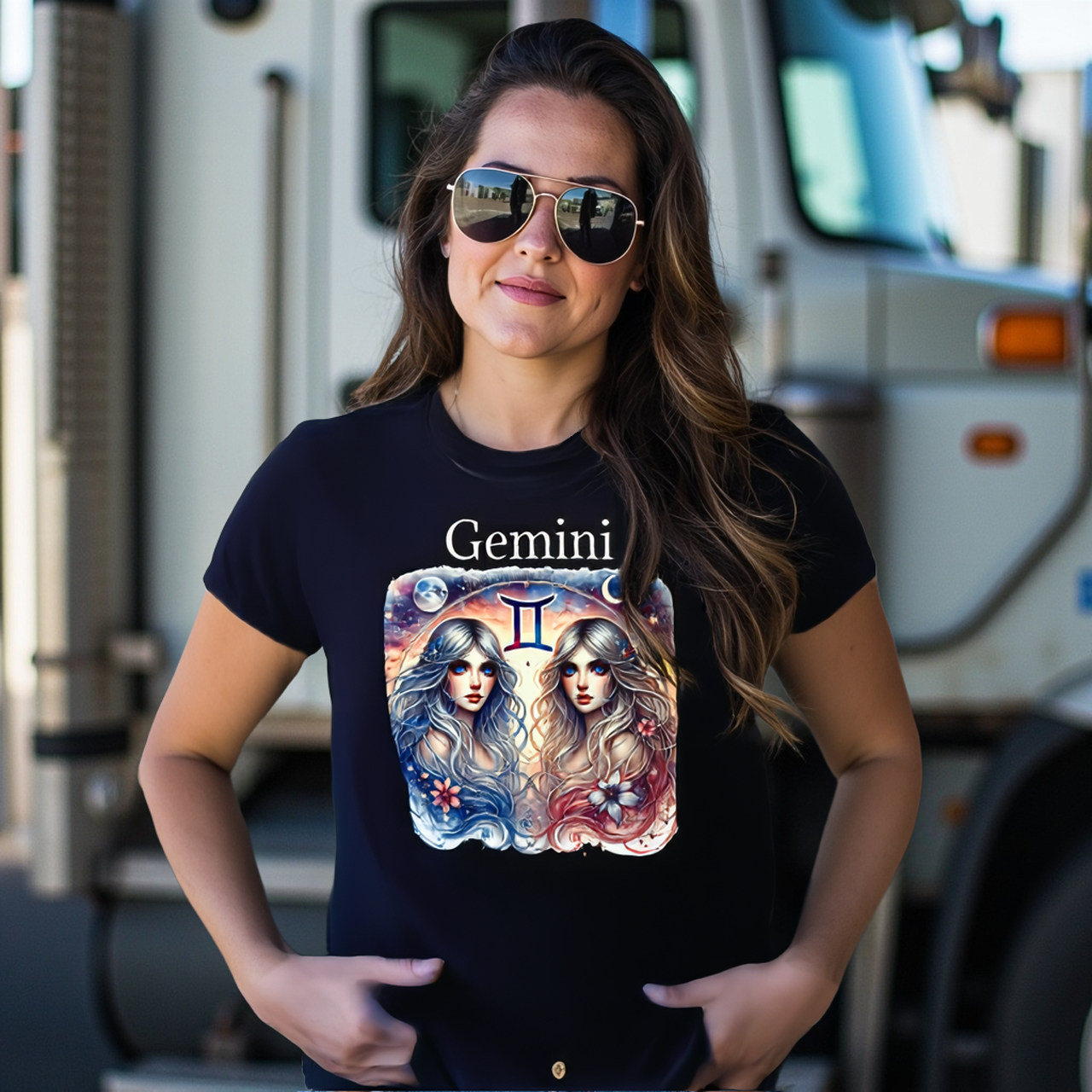 Gemini Zodiac Tee — Astrology T-Shirt by Roger Sampson