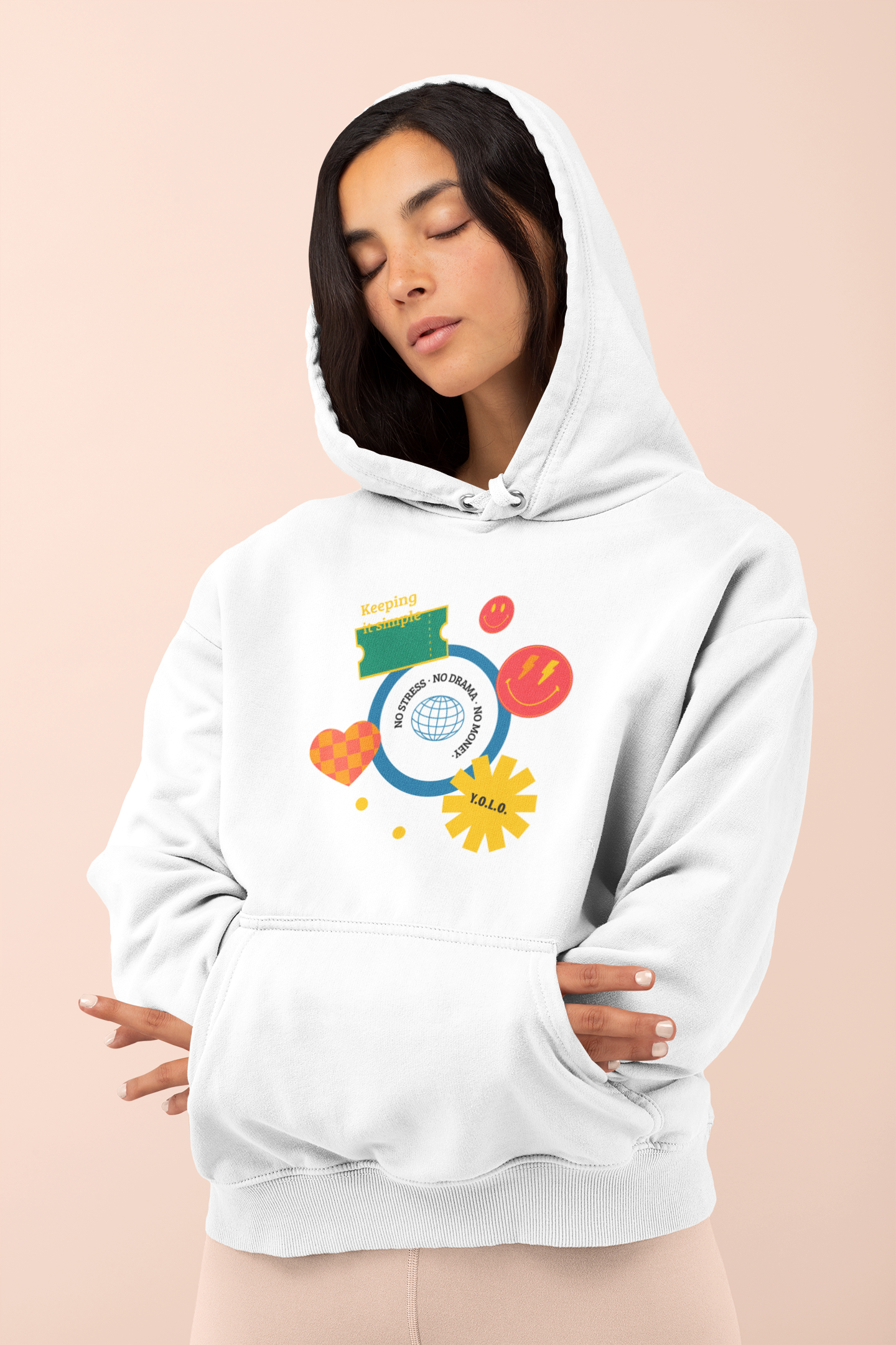 Minimal Floral Target Hoodie — Organic Relaxed Pullover product thumbnail image