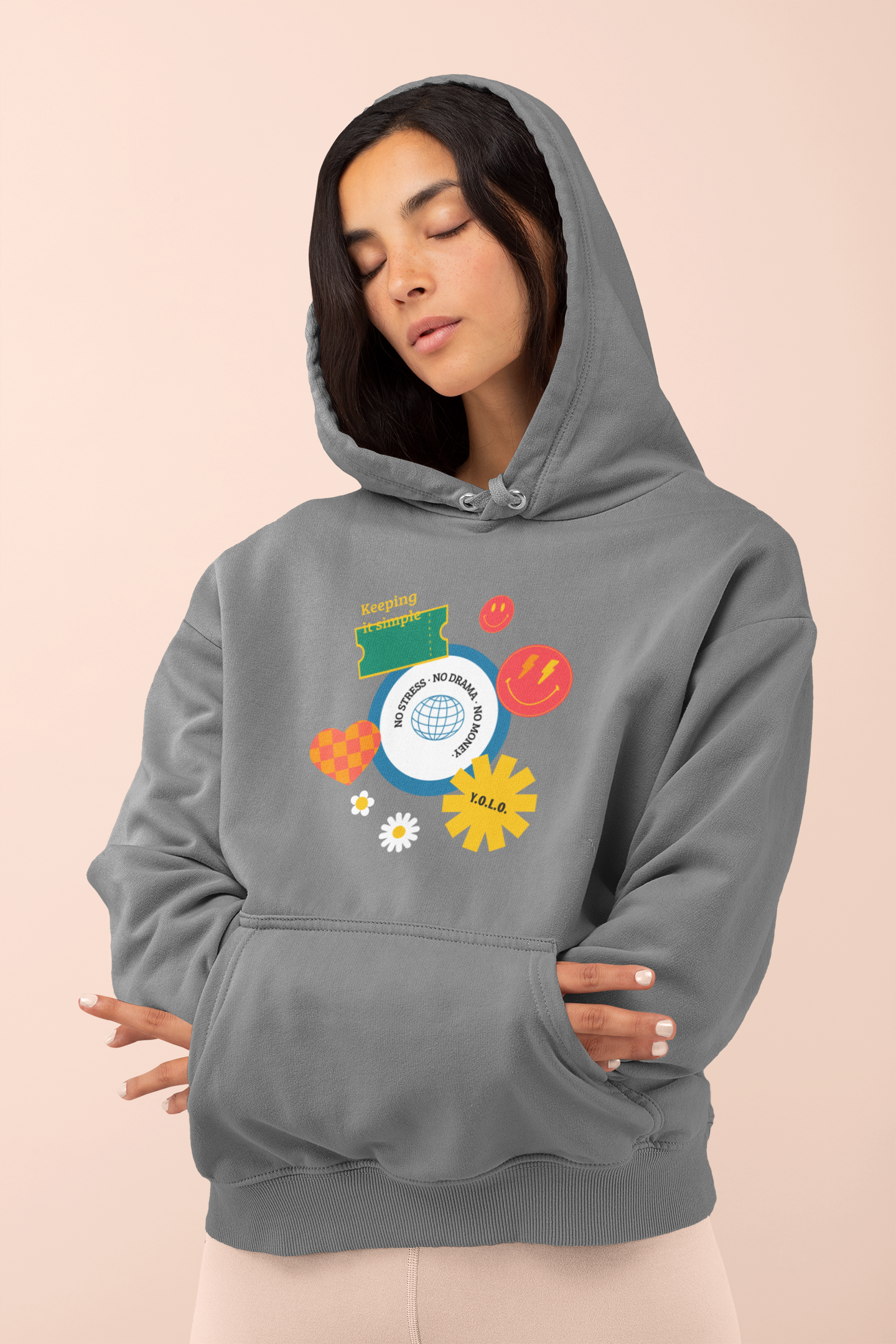 Minimal Floral Target Hoodie — Organic Relaxed Pullover product thumbnail image Minimal Floral Target Hoodie — Organic Relaxed Pullover product thumbnail image