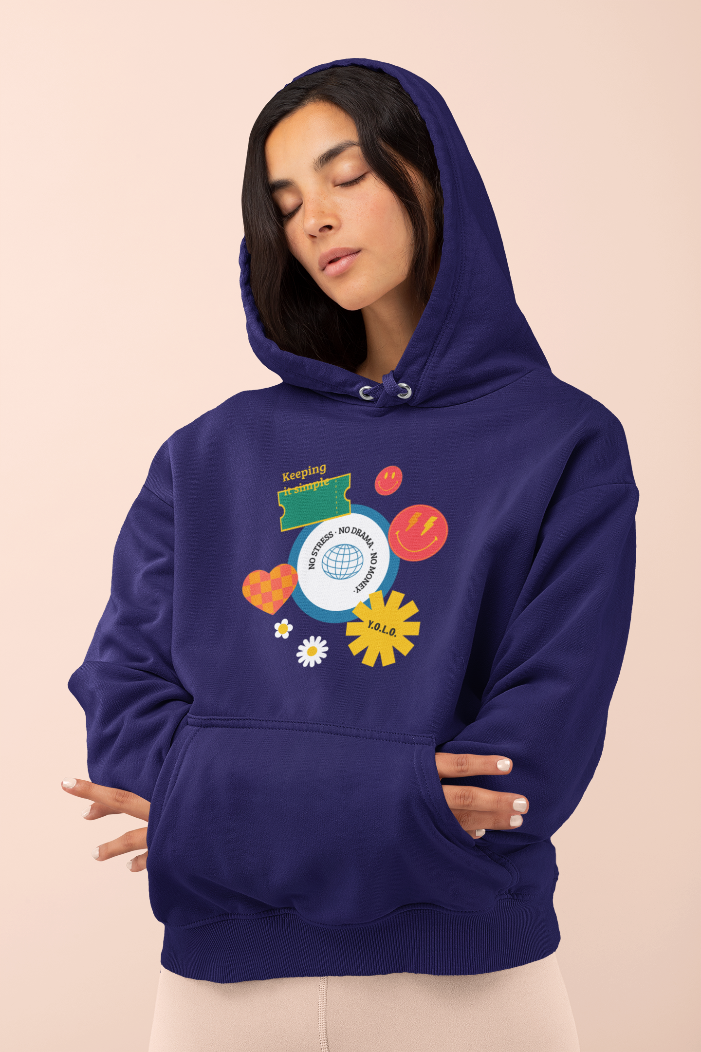 Minimal Floral Target Hoodie — Organic Relaxed Pullover product thumbnail image Minimal Floral Target Hoodie — Organic Relaxed Pullover product thumbnail image