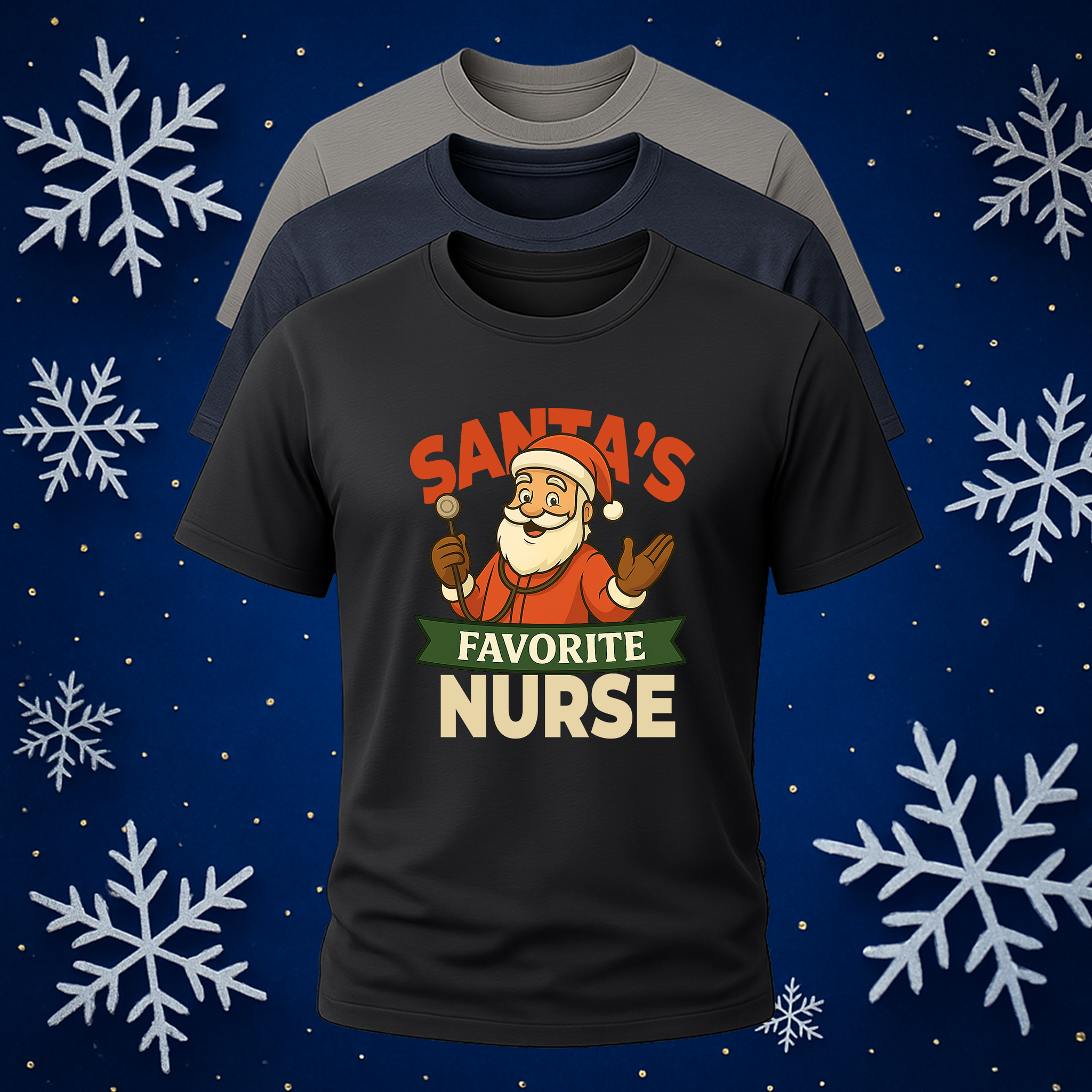 Santa’s Favorite Nurse T-Shirt — Cute Christmas Nurse Tee