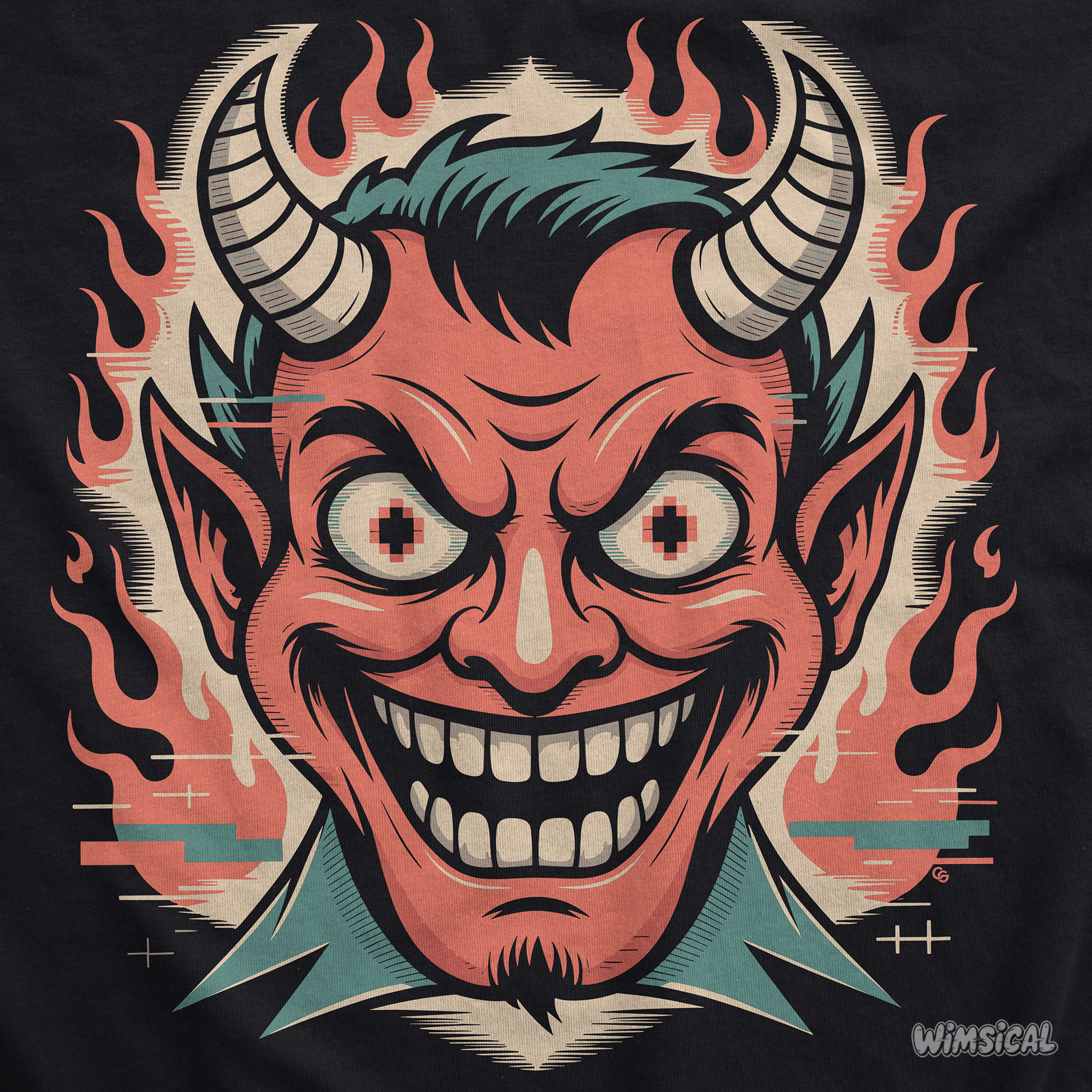 Smile from the Fire – Glitchy Devil Pixel Eyes Unisex T-Shirt Smile from the Fire – Glitchy Devil Pixel Eyes Unisex T-Shirt