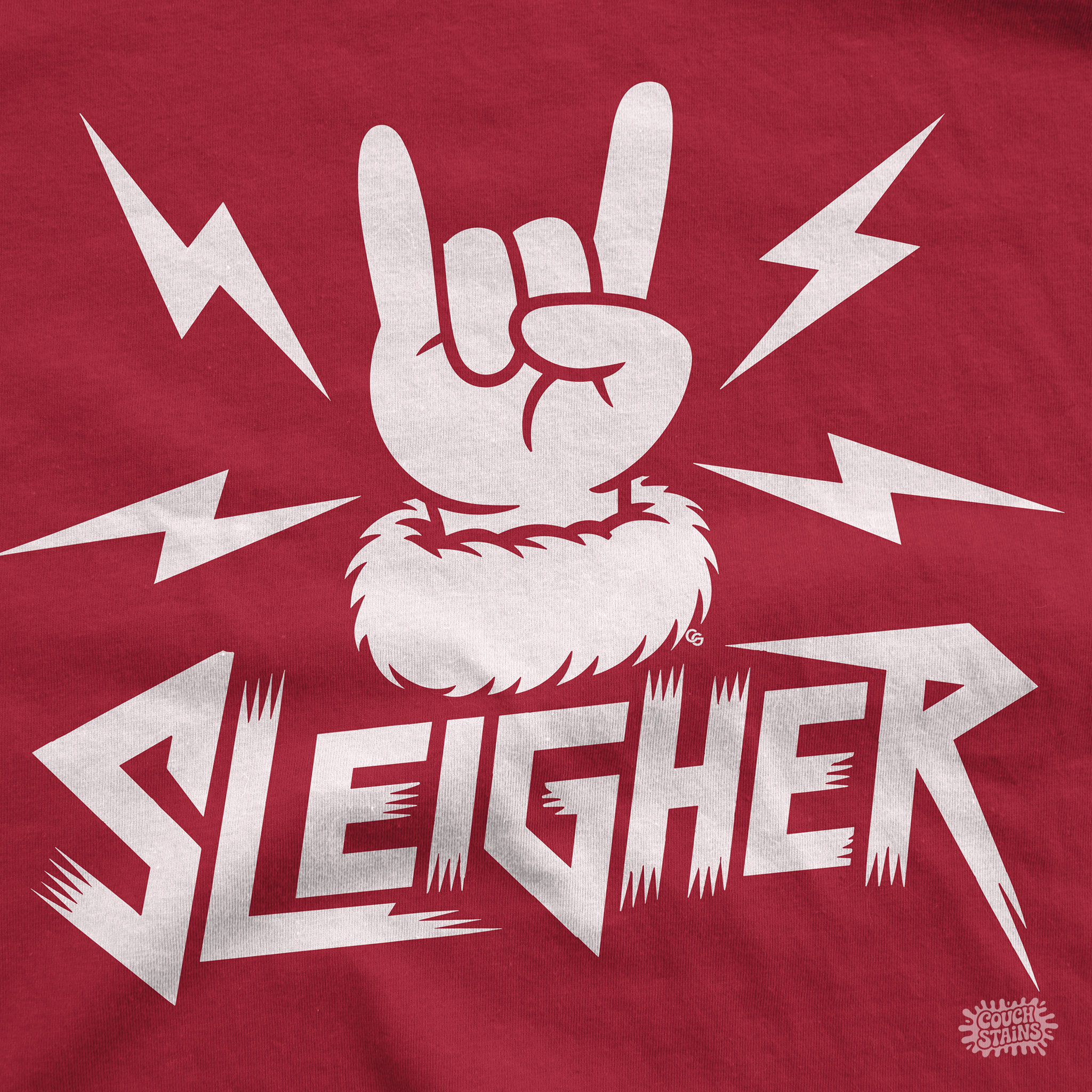 Sleigher – Metal Christmas Rock Hand Unisex T-Shirt product thumbnail image
