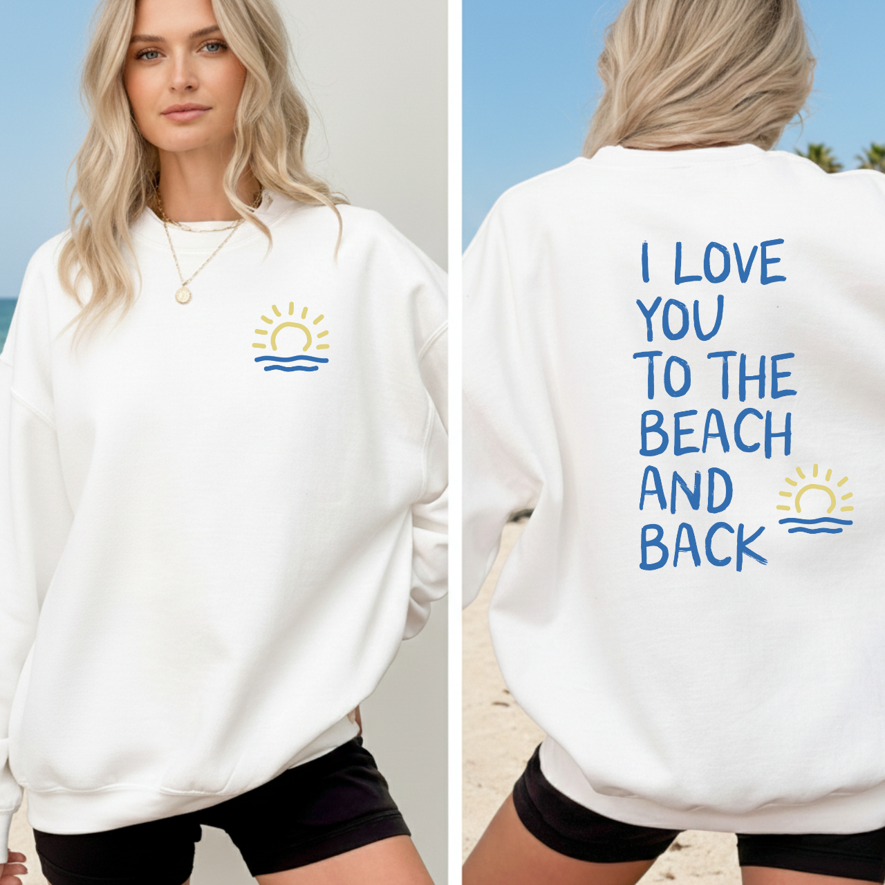 Pink Beachy Sweatshirt, I Love You to the Beach and Back, Coastal Crewneck, Summer Lovin Sweatshirt, Pastel Beach Sweater, Cute Beach Gifts product thumbnail image Pink Beachy Sweatshirt, I Love You to the Beach and Back, Coastal Crewneck, Summer Lovin Sweatshirt, Pastel Beach Sweater, Cute Beach Gifts product thumbnail image