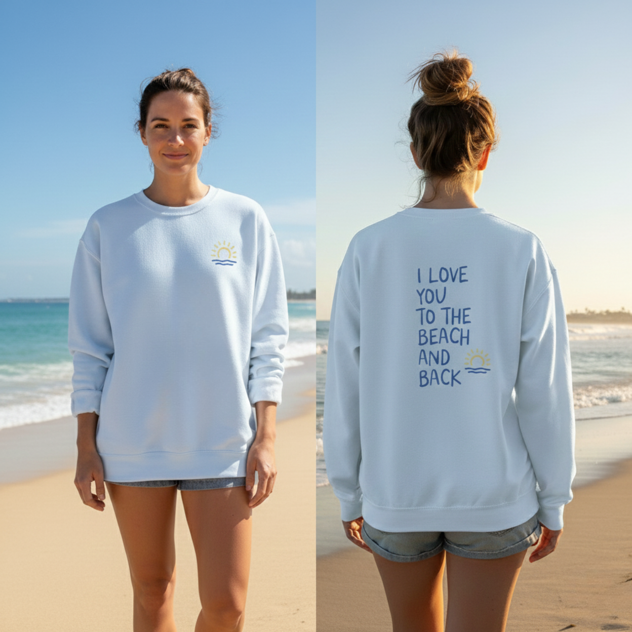 Pink Beachy Sweatshirt, I Love You to the Beach and Back, Coastal Crewneck, Summer Lovin Sweatshirt, Pastel Beach Sweater, Cute Beach Gifts product thumbnail image
