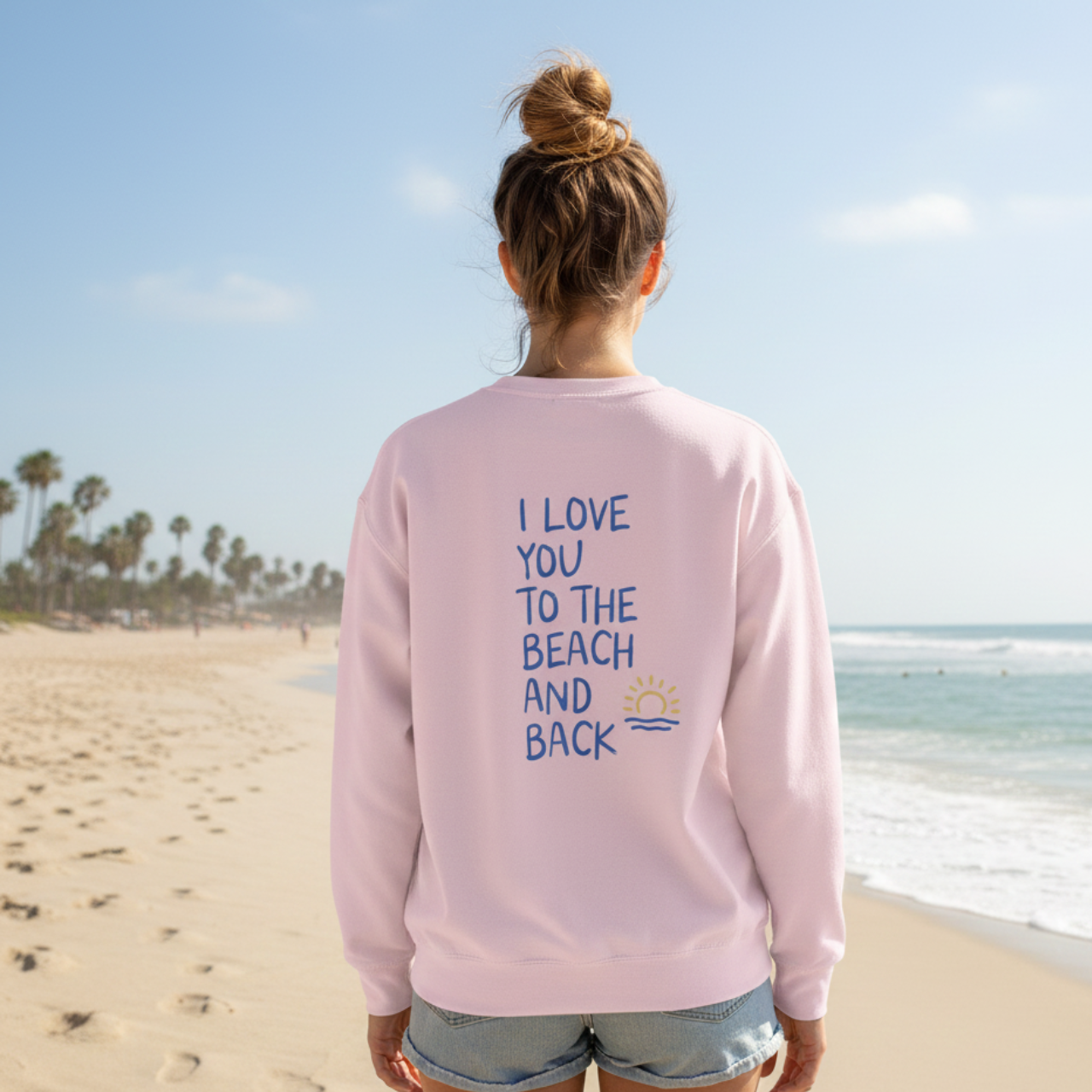 Pink Beachy Sweatshirt, I Love You to the Beach and Back, Coastal Crewneck, Summer Lovin Sweatshirt, Pastel Beach Sweater, Cute Beach Gifts product thumbnail image
