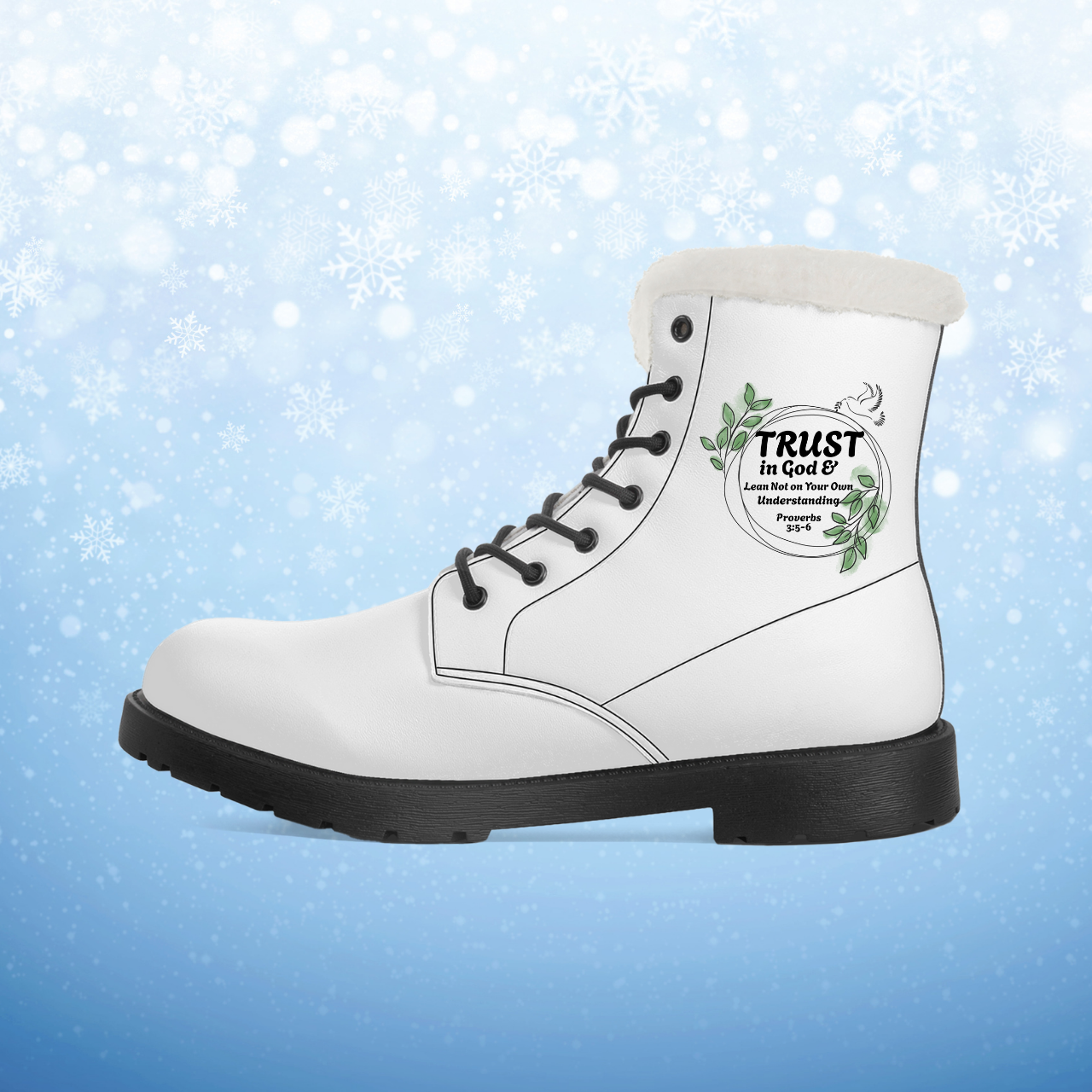 Women's Trust in God Proverbs 3:5-6 Fur and Leather Boots Women's Trust in God Proverbs 3:5-6 Fur and Leather Boots