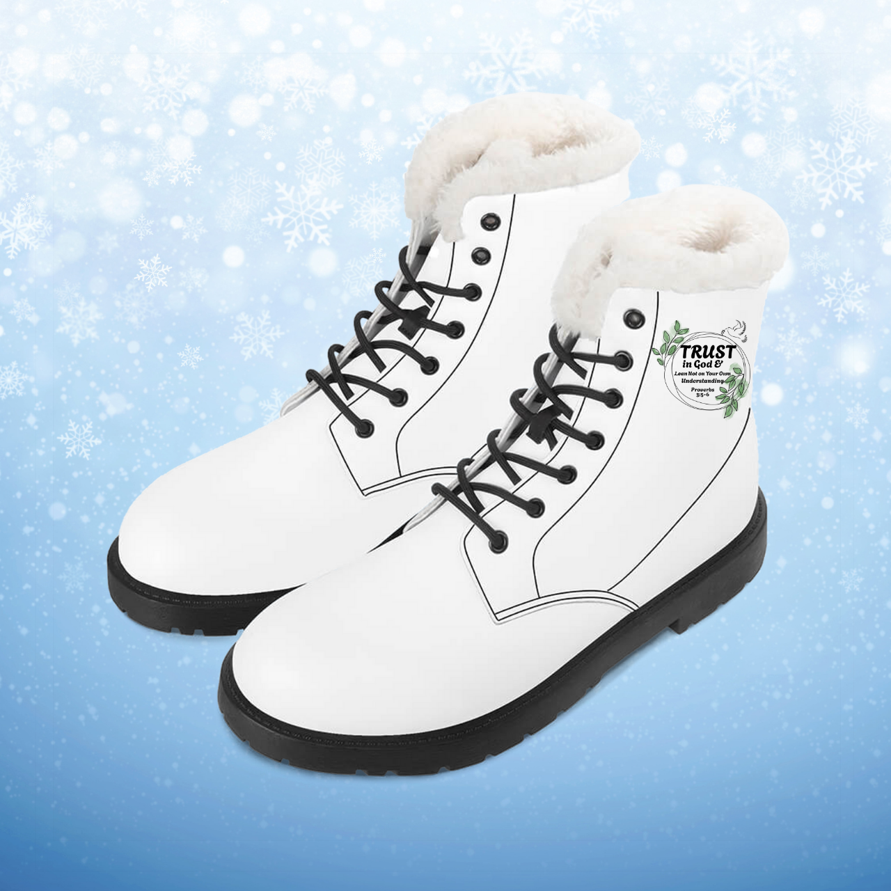 Women's Trust in God Proverbs 3:5-6 Fur and Leather Boots product thumbnail image