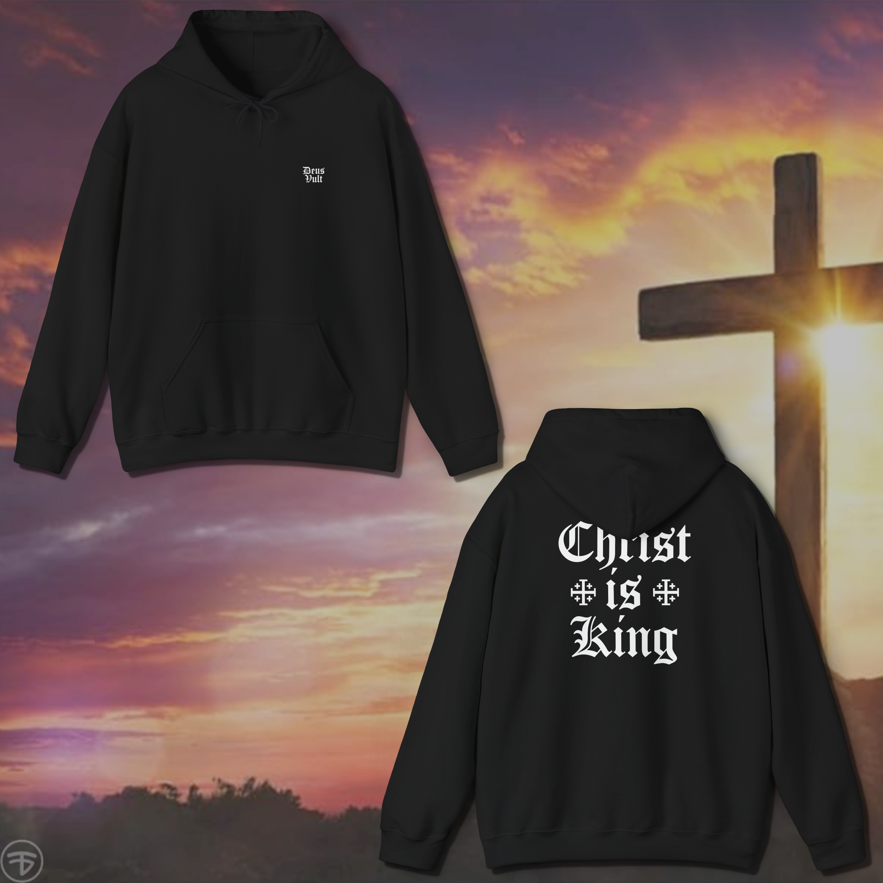 Deus Vult Christ Is King Pullover Hoodie product thumbnail image