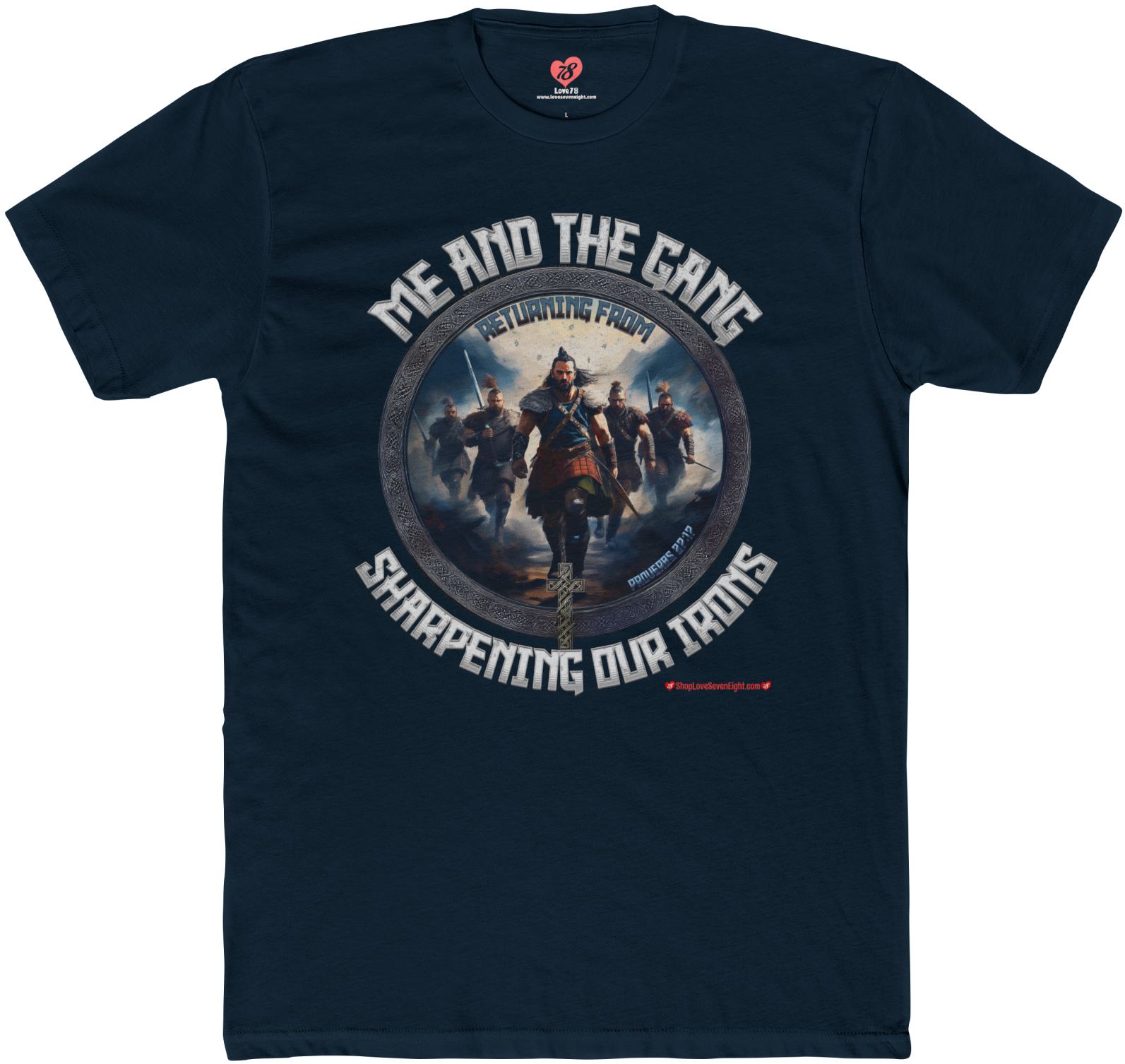 #MATGRFSOI - Me and the Gang Returning From Sharpening Our Irons - Proverbs 27:17 - Celtic Warriors - Dark Shirt - Christian TShirt - Unisex Short Sleeve Shirt Unisex Cotton Crew Tee product thumbnail image #MATGRFSOI - Me and the Gang Returning From Sharpening Our Irons - Proverbs 27:17 - Celtic Warriors - Dark Shirt - Christian TShirt - Unisex Short Sleeve Shirt Unisex Cotton Crew Tee product thumbnail image