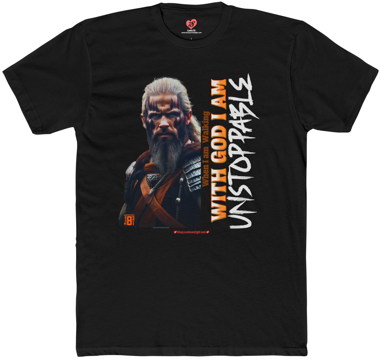 #WIWWGIAU - When I Walk With God I Am Unstoppable - Romans 8:31 - Celtic Warriors - Dark Shirt - Christian TShirt - Unisex Short Sleeve Shirt Cotton Crew Tee