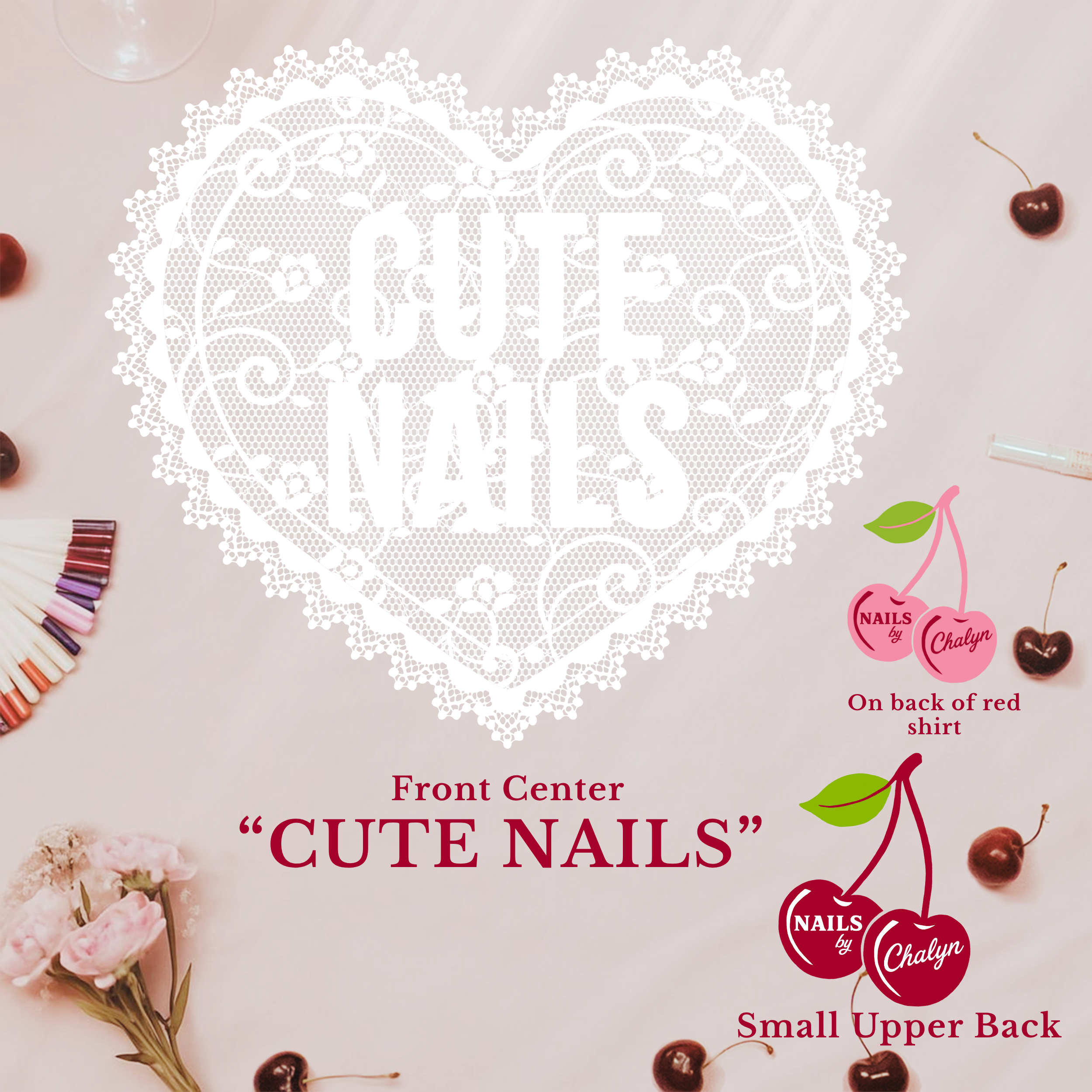 Cute Nails Lace Heart; Bella &amp; Canvas Baby Tee product thumbnail image