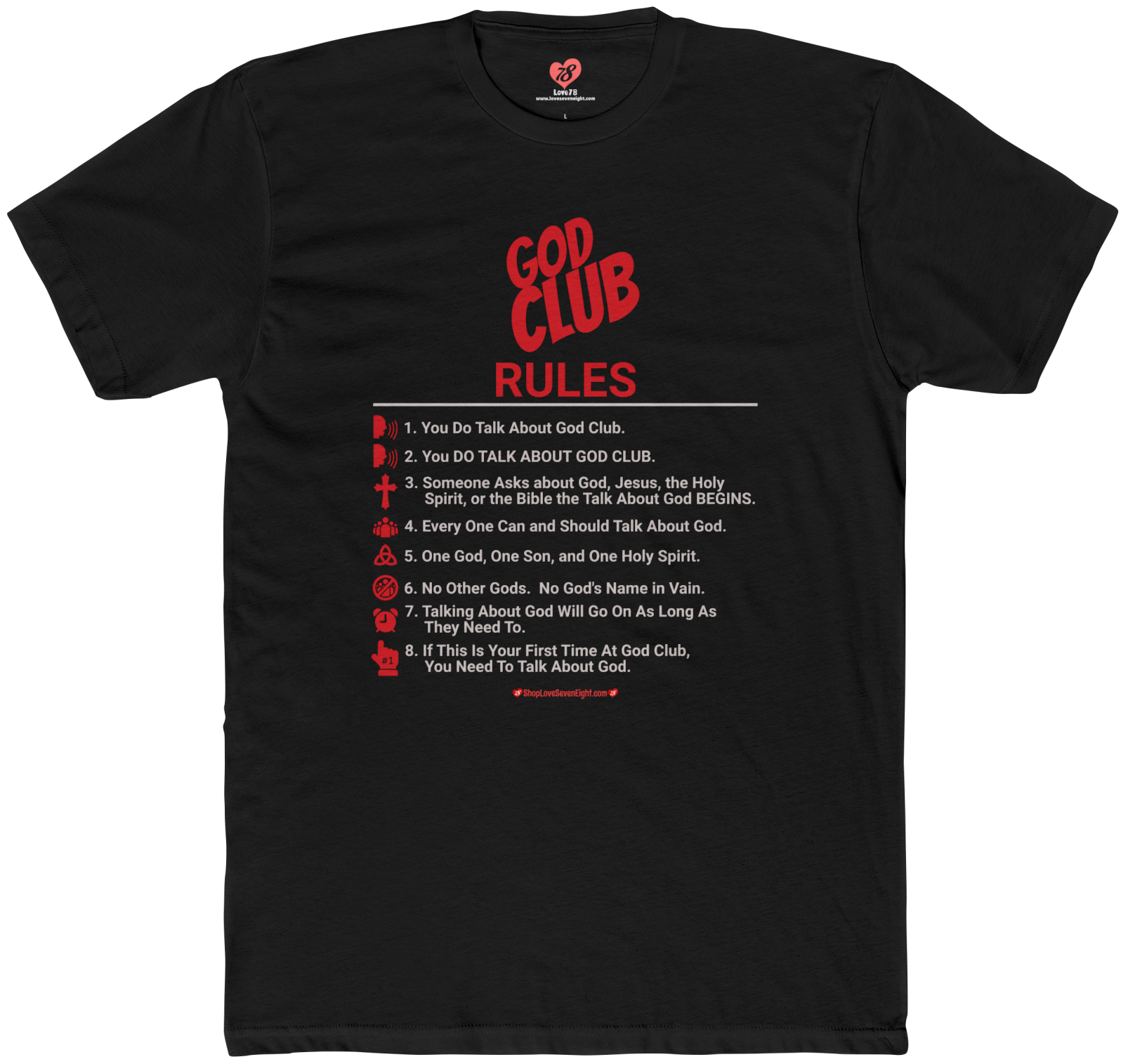 #GodClub - God Club Rules - Inspired by Fight Club - Dark Shirt - Christian TShirt - Unisex Short Sleeve Shirt Cotton Crew Tee #GodClub - God Club Rules - Inspired by Fight Club - Dark Shirt - Christian TShirt - Unisex Short Sleeve Shirt Cotton Crew Tee